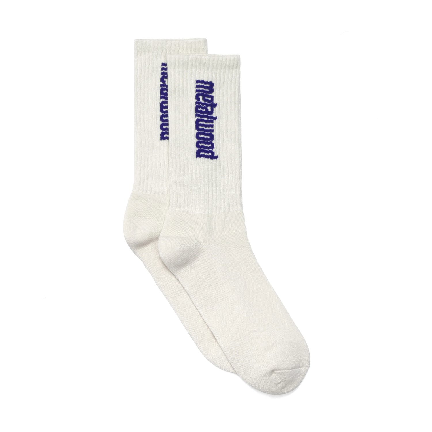 Metal Logo Crew Sock Chaussettes, blanches, montant jusqu'aux genoux, en tricot, avec inscription du logo