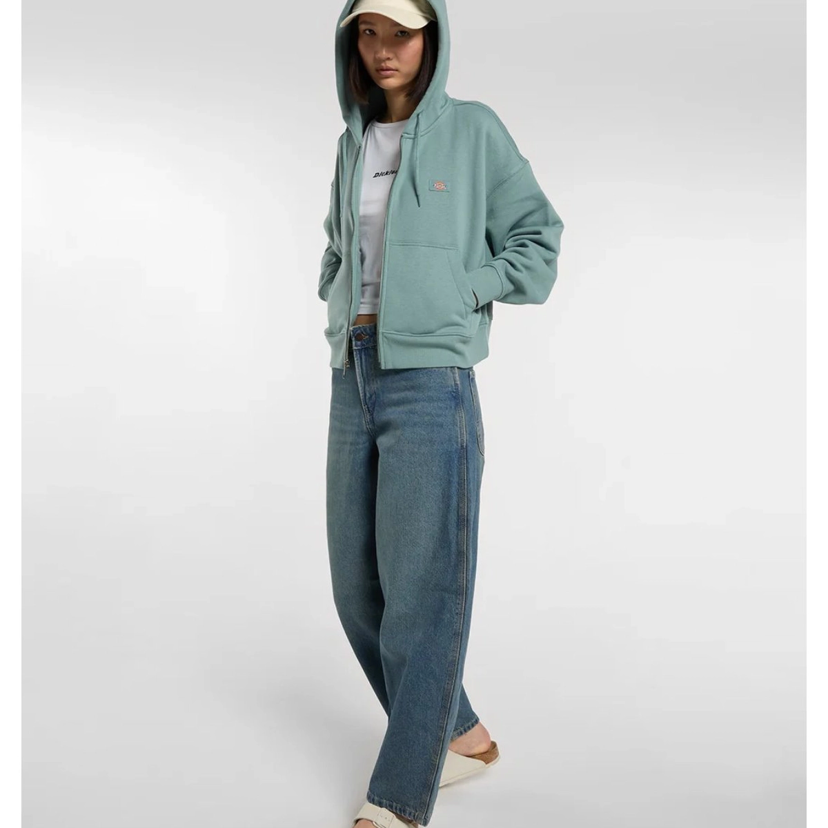 Hoodie, Zweiteiliger Look, Denim-Jeans, Oversize-Jeans, Lässige Kapuzenjacke