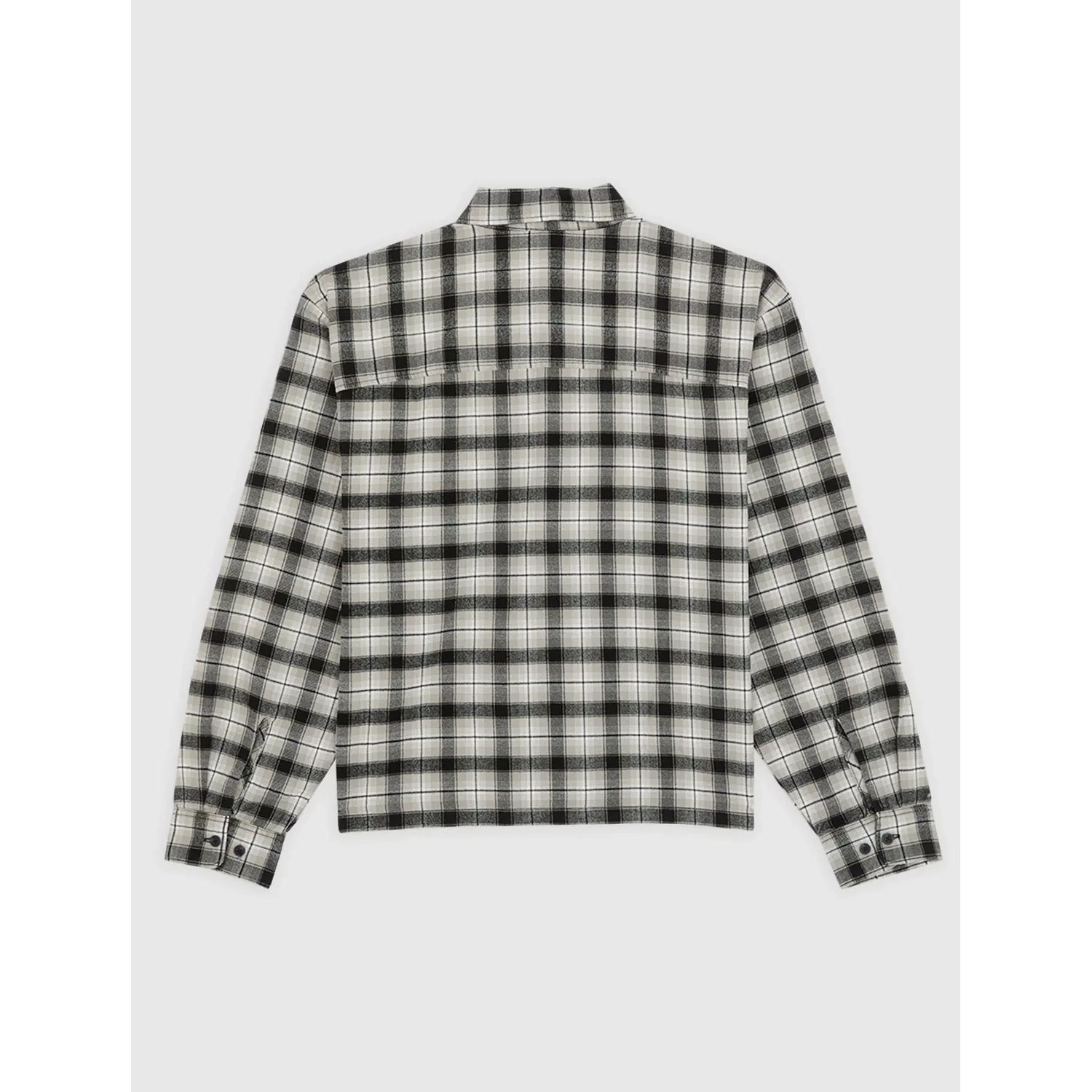 Jerome Flannel Shirt Hemd, Langarm, Karomuster, Schwarz-Weiß, Knopfleiste