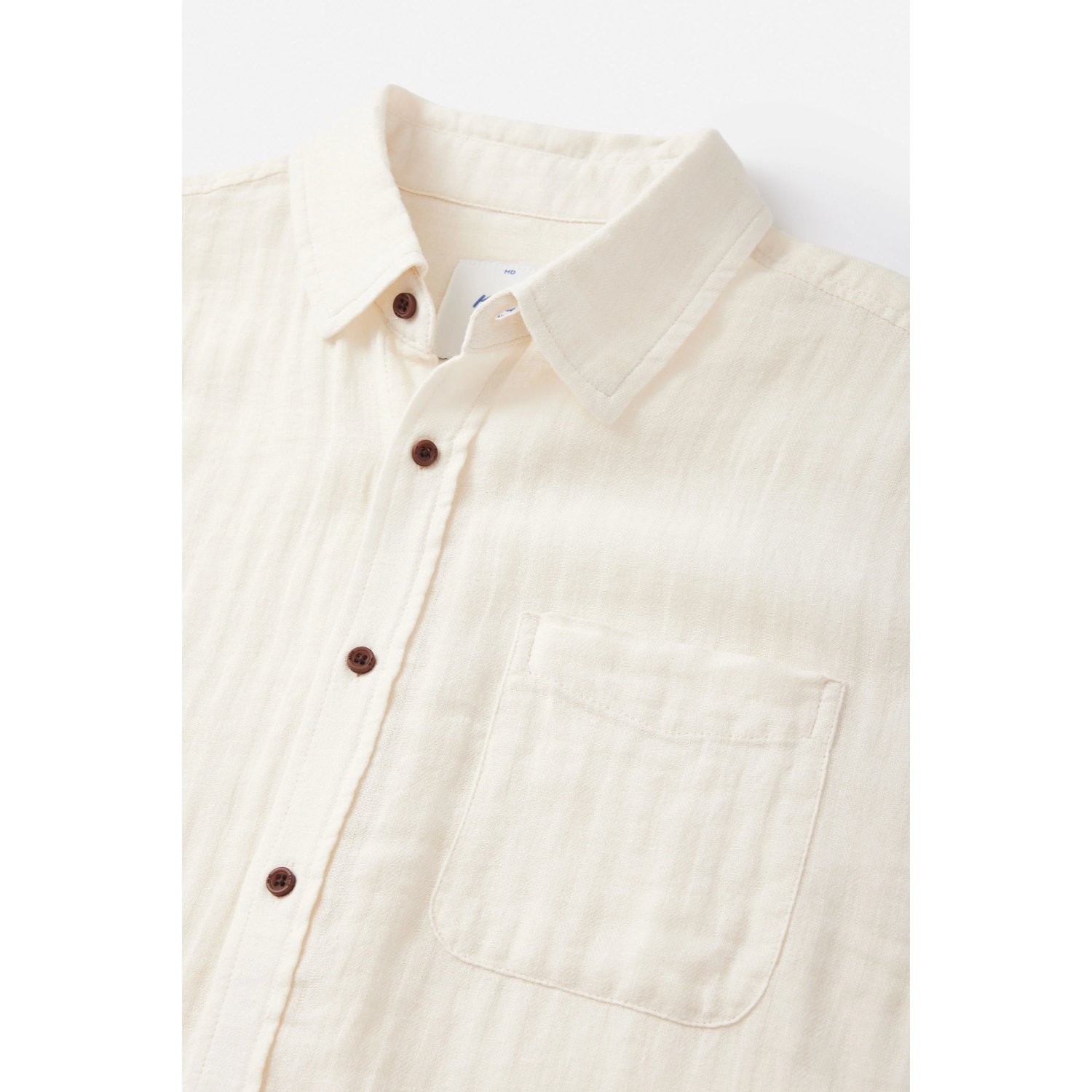 Chemises, chemise en velours côtelé, manches longues, couleur naturelle, boutons marron