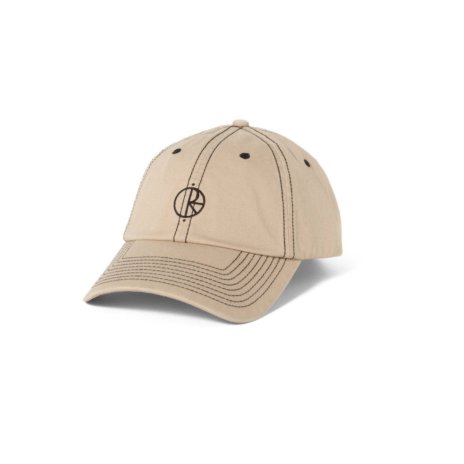 Sai Cap Contrast Casquette de baseball, casquette beige, détails de coutures, visière incurvée, casquette de loisirs