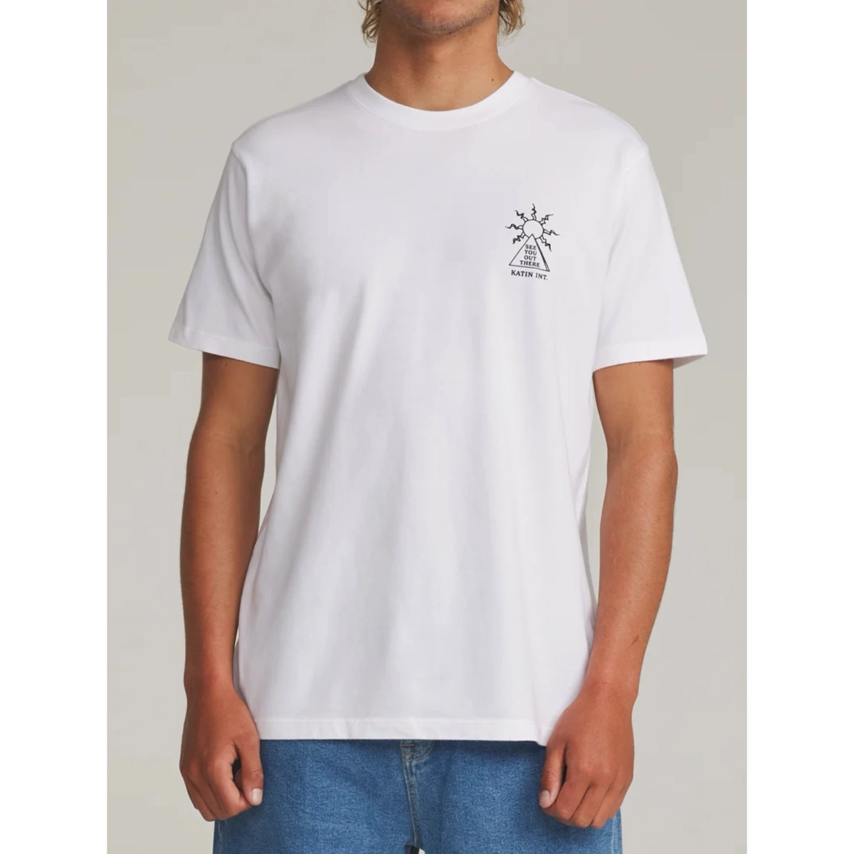 T-Shirt, Weiß, Kurze Ärmel, Rundhals, Kleines Grafikmotiv