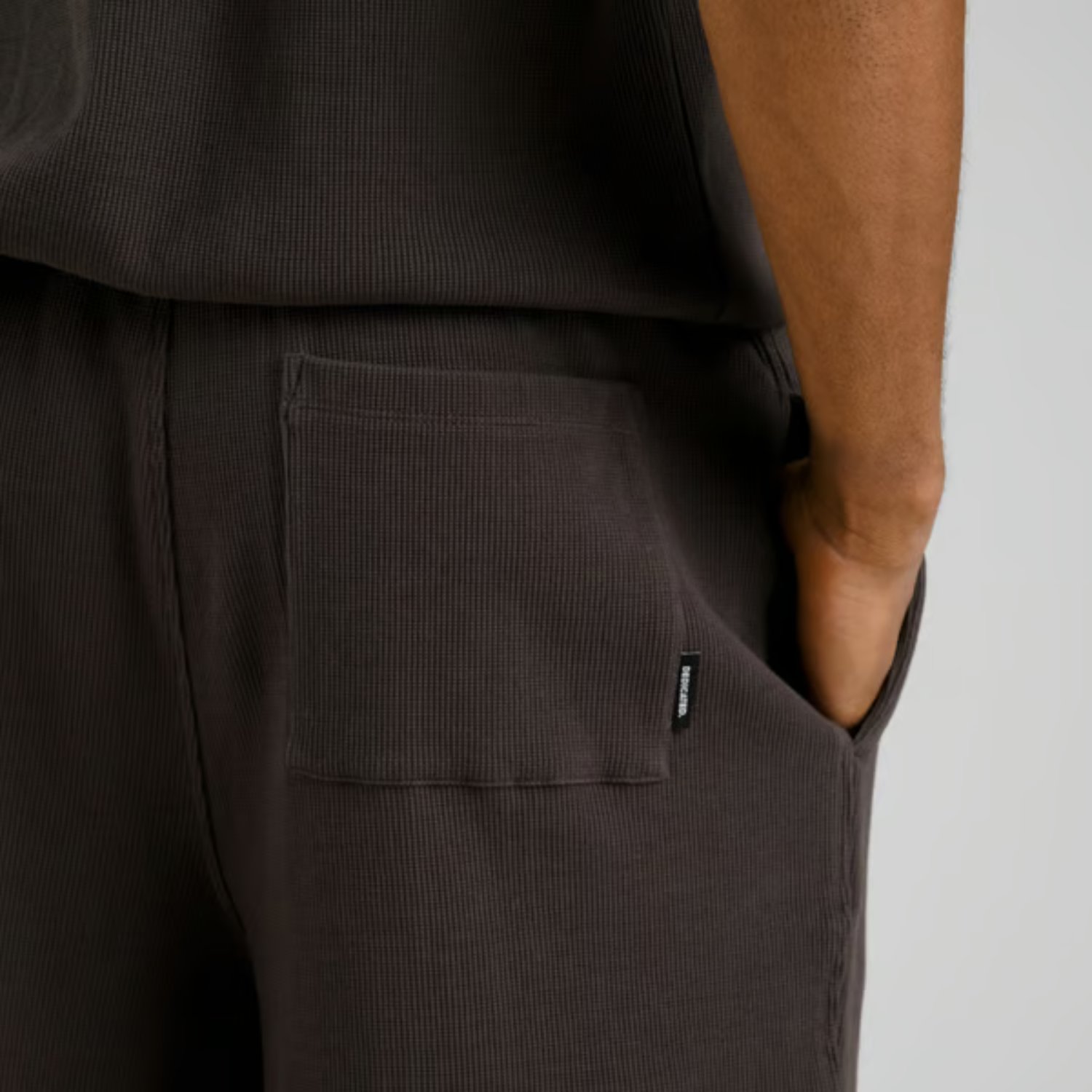 Pantalon, sac, cargo, couleur foncée, coton
