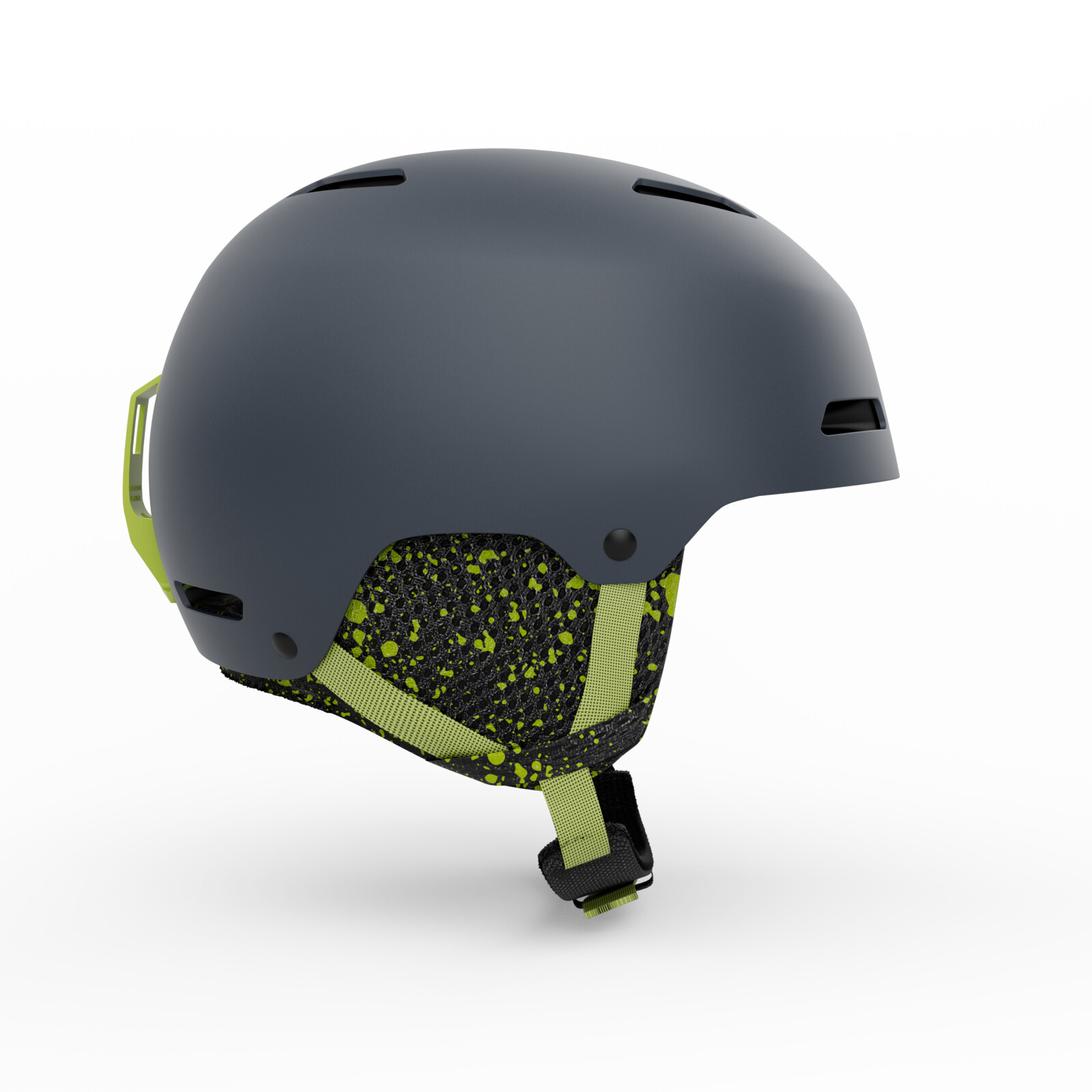 Crüe MIPS FS casque de ski, polycarbonate, gris mat, aérations, jugulaire verte