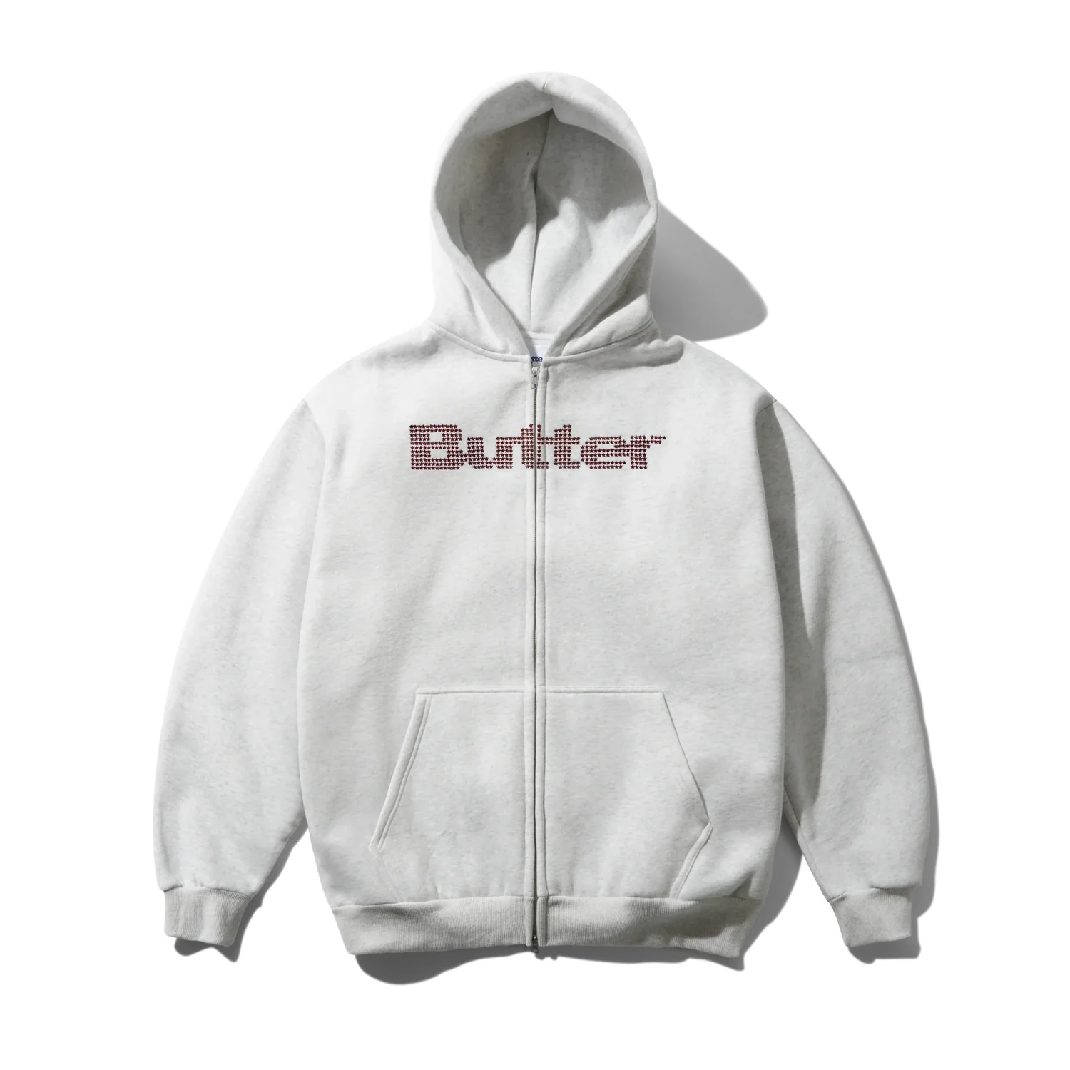 Kapuzenjacke, Reißverschluss, Hellgrau, Kängurutaschen, Logoprint