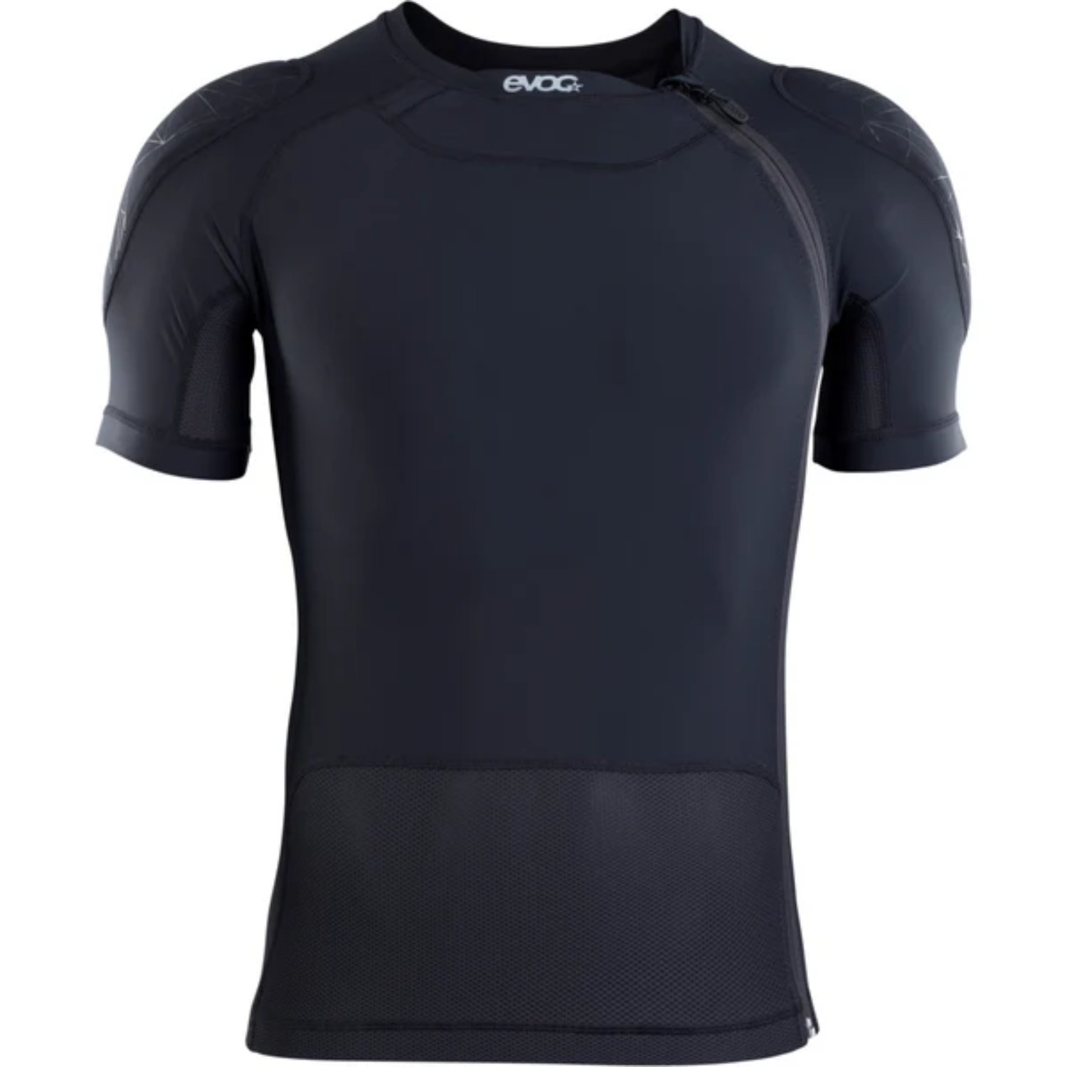 Protector Shirt Zip Rashguard, manches courtes, bleu foncé, tissu extensible, empiècements en maille