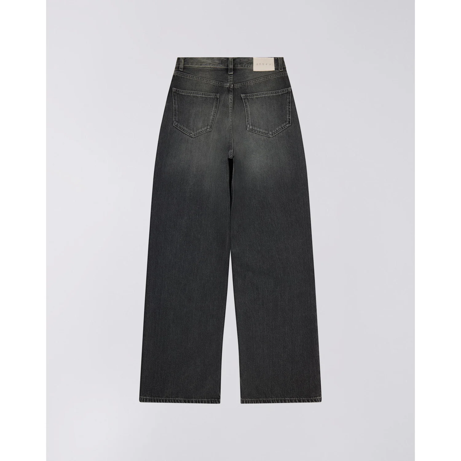 Jeans, Dunkelgrau, Weites Bein, Hoher Bund, Denim