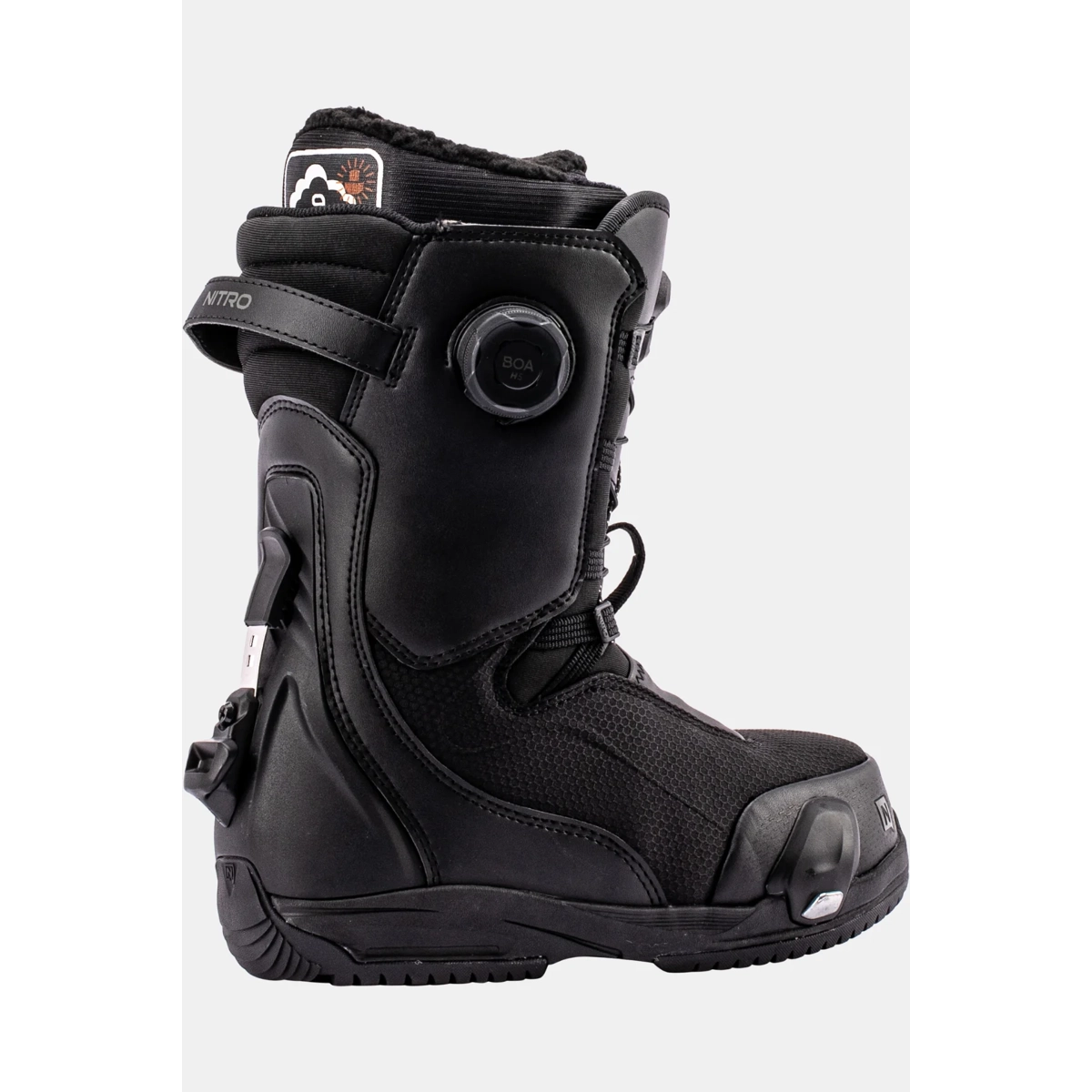 Chaussures, bottes, bottes de snowboard, noir, système de fermeture BOA, bottes de snowboard, chaussures d'hiver, bottes noires, sangle à la cheville, molette BOA
