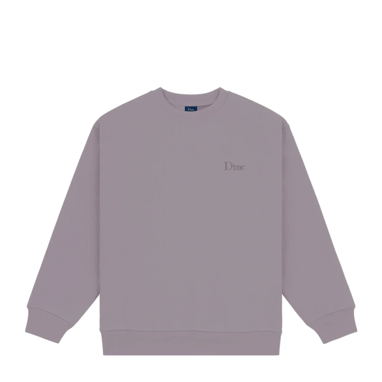 Sweatshirt, Rundhalsausschnitt, Langarm, Graulila, Logo-Stickerei