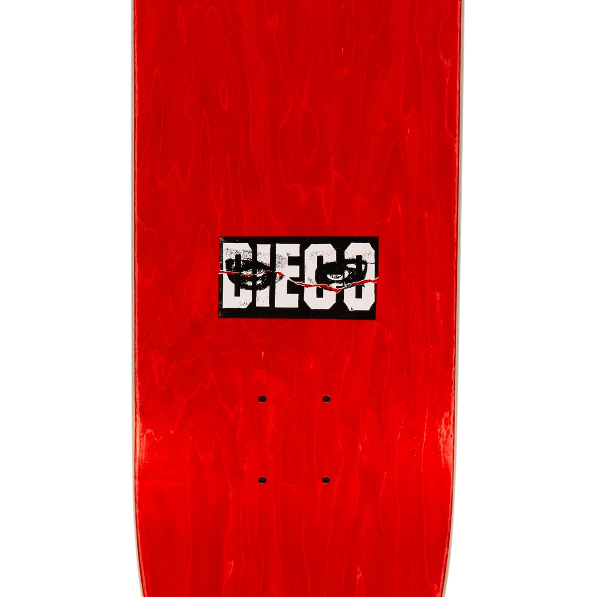 rouge, skateboard, bois, écusson, graphisme