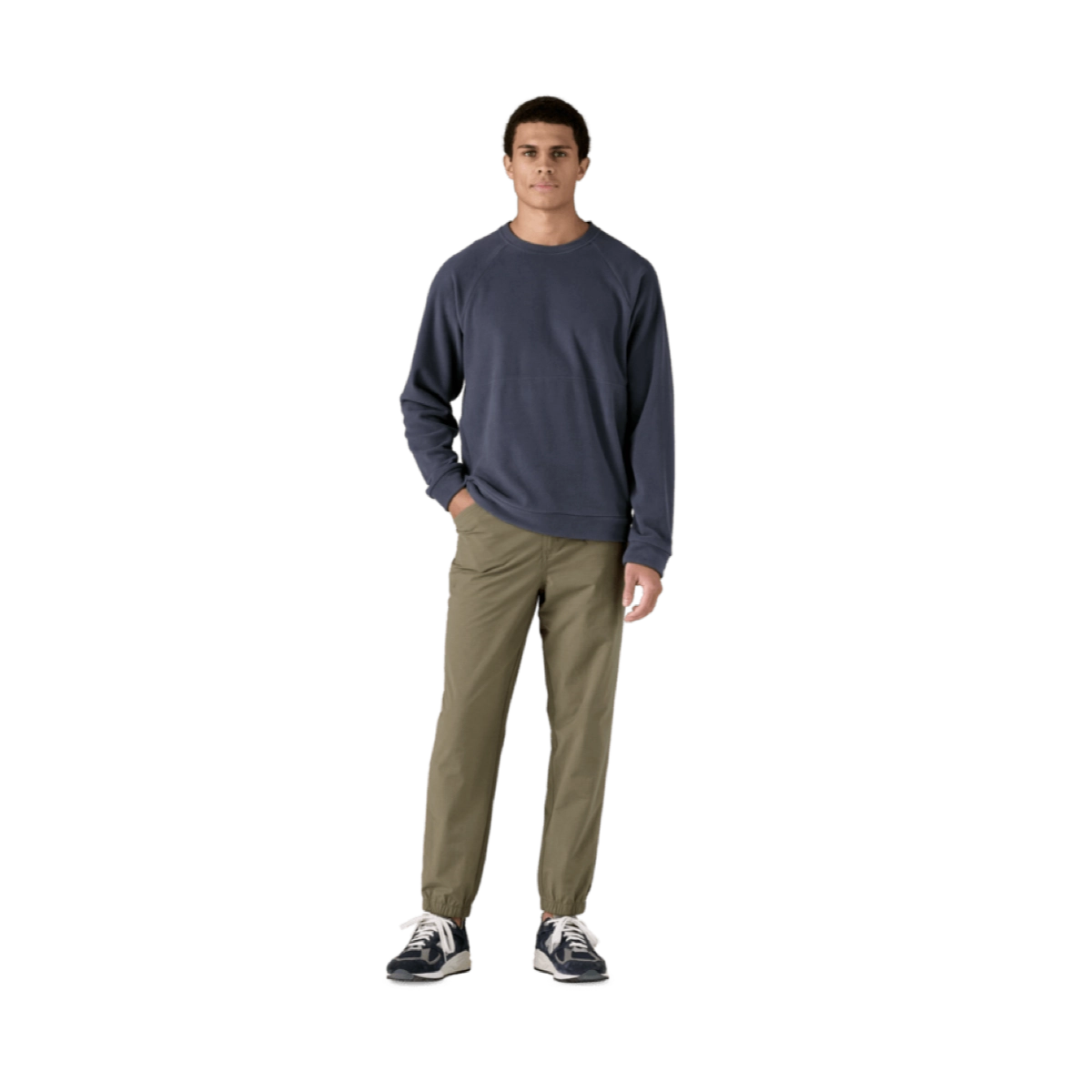  Sweatshirt, Crewneck, Long-sleeve, Navy, Casual pants