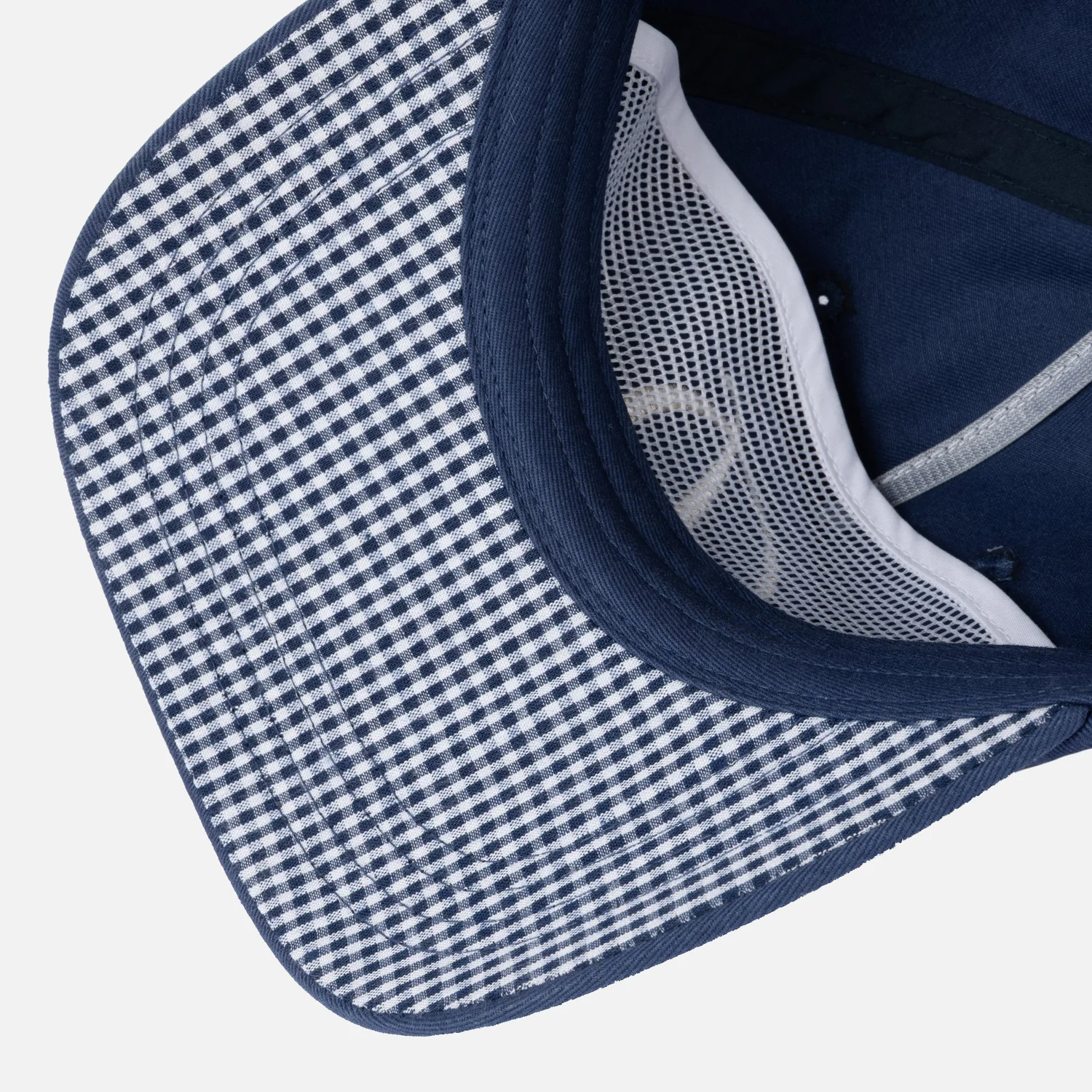 Basecap, Marineblau, Vichykaro, Mesh-Einsatz, Gebogener Schirm