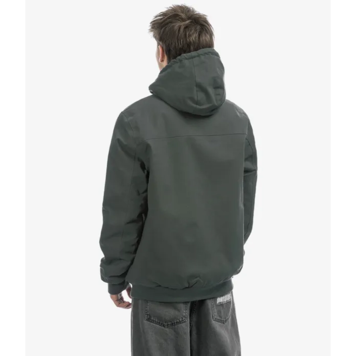 Dock36 Swing Jacket Veste à capuche, vert foncé, style bomber, vêtement d'extérieur d'hiver, vue de dos