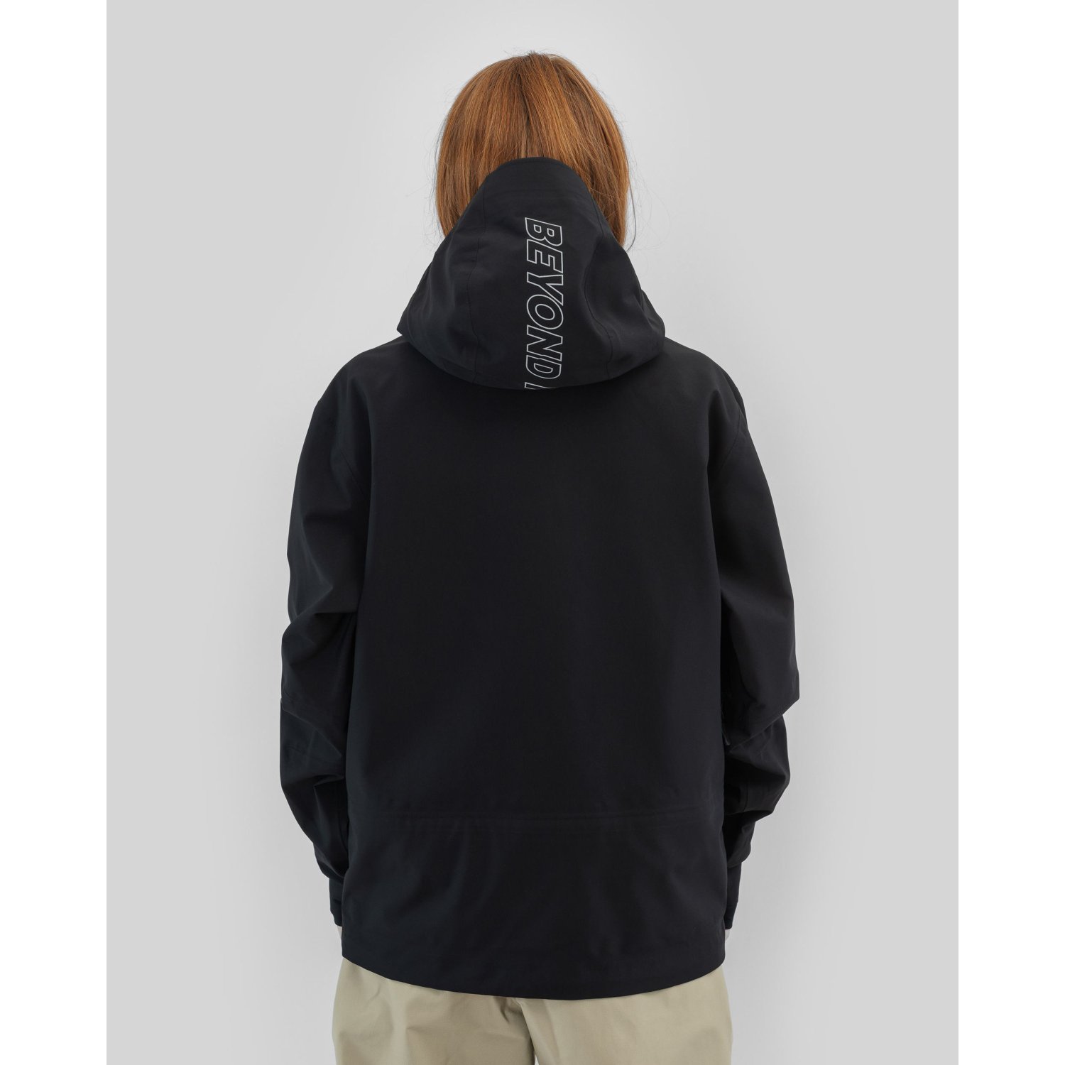 Pro Tech Jacket 3L Hoodie, Schwarze Jacke, Kapuzenshirt, Rückenansicht, Logo-Kapuze