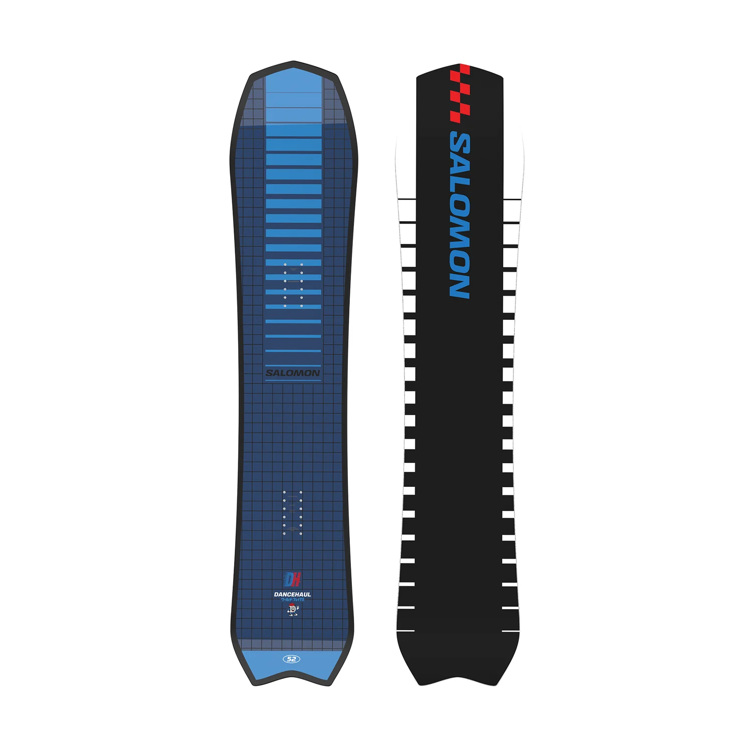 Schneeschuh, Snowboard, Top-/Board-Form, Schwarz, Blau, Schneeschuh, Snowboard, Blau, Rillenmuster, Salomon Muster, Snowboard, blau-schwarz, Freeride-Board, Taillierte Form, Salomon