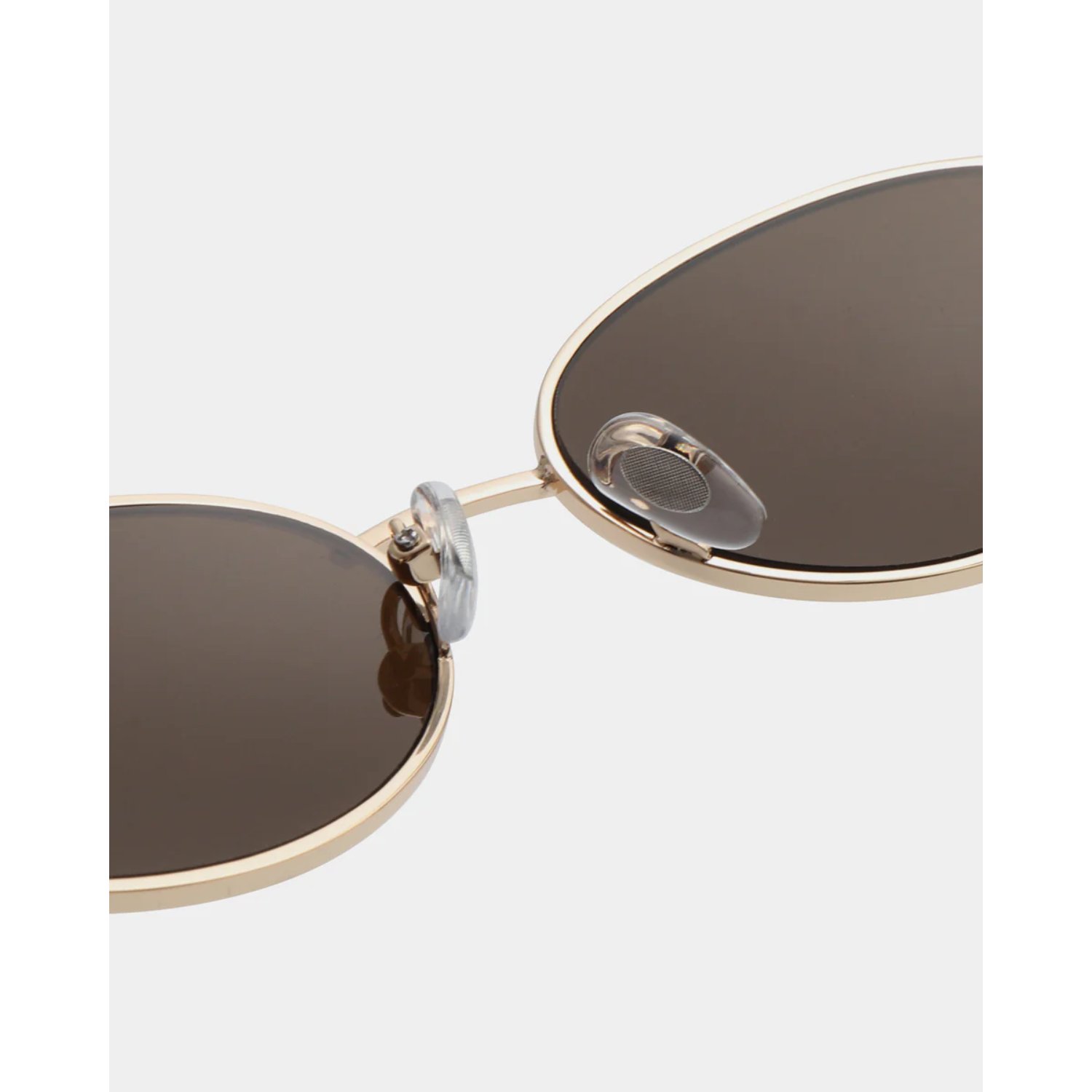 Sonnenbrille, rund, goldfarben, sonnenbrillenrahmen, gläserbraun