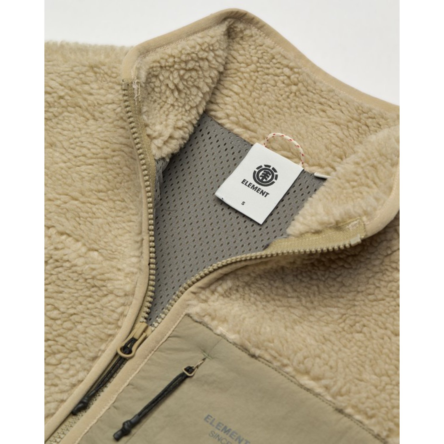 Polaire, fermeture éclair, beige, laine de mouton, gilet