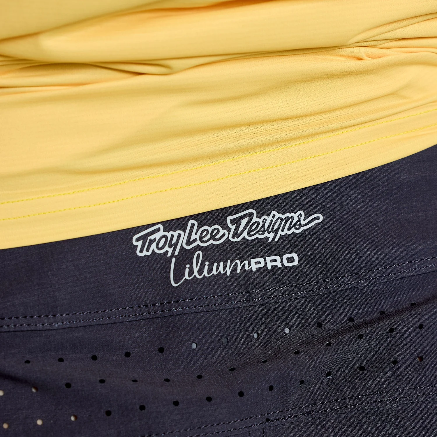 Womens Lilium Pro Short Shell Sportbekleidung, gelb-schwarz, perforierter Stoff, Funktionsmaterial, Troy Lee Designs