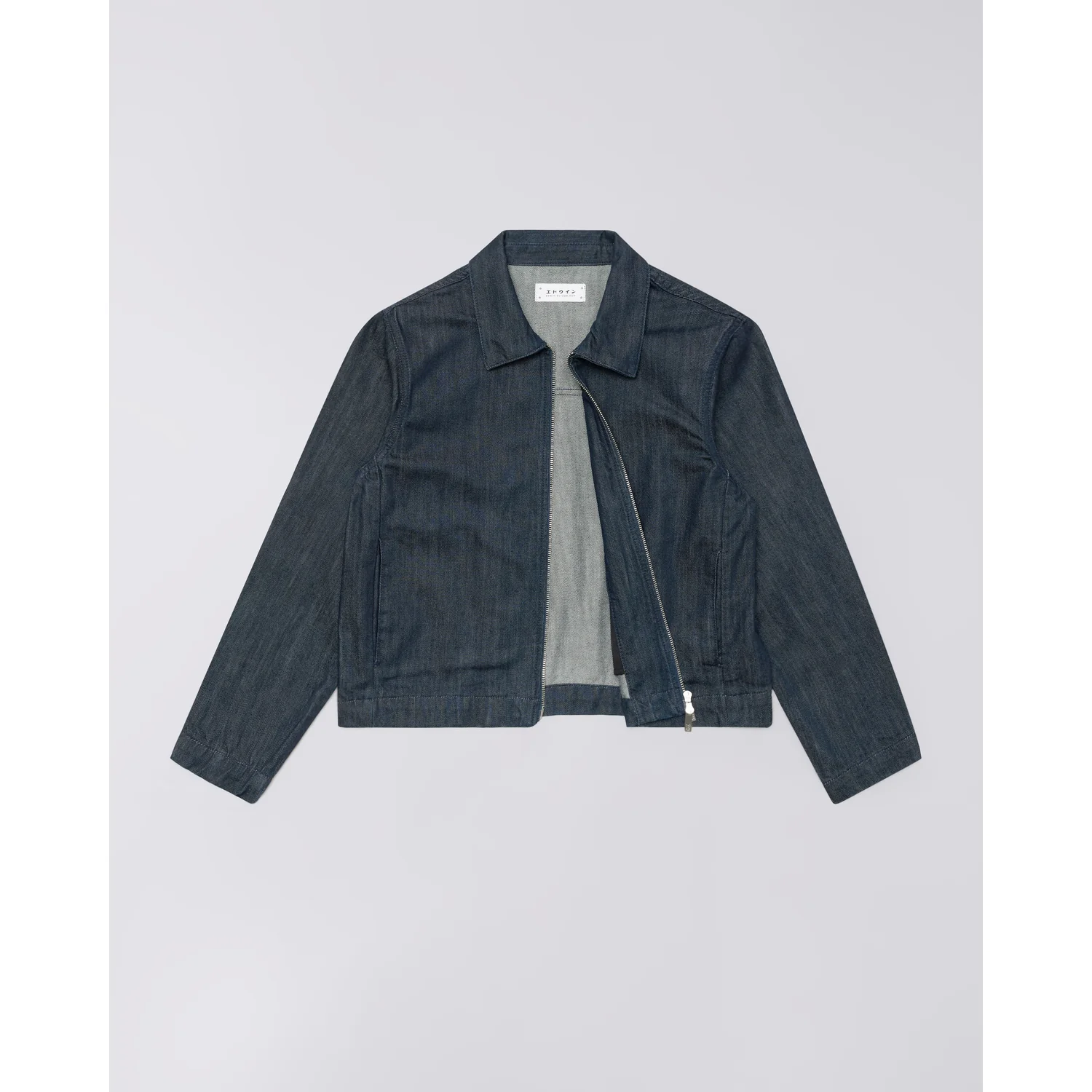W' Yumi Overshirt Jeansjacke, Dunkelblau, Denim, Reißverschluss, Hemdkragen