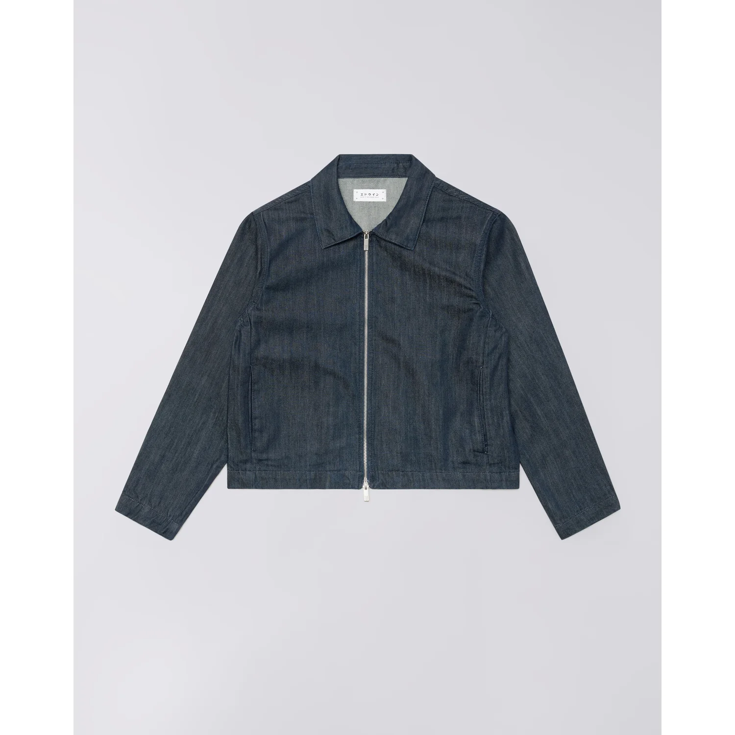 Jeansjacke, Dunkelblau, Reißverschluss, Lange Ärmel, Kragen