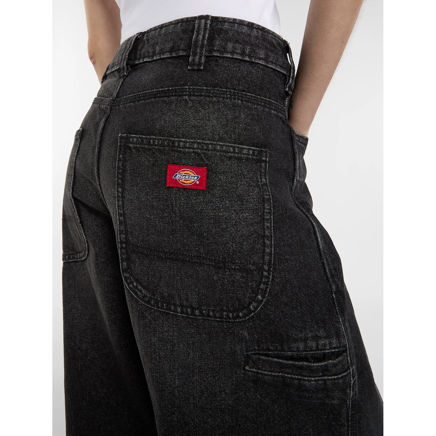 957 Loose Tapered Jeans Jeans, Schwarzer Denim, Cargo-Taschen, Aufgesetzte Gesäßtasche, Gürtelschlaufen
