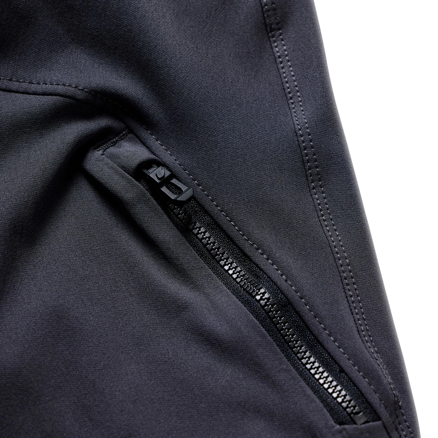 Stage Pant Tissu noir, poche à fermeture éclair, fibre synthétique, double couture