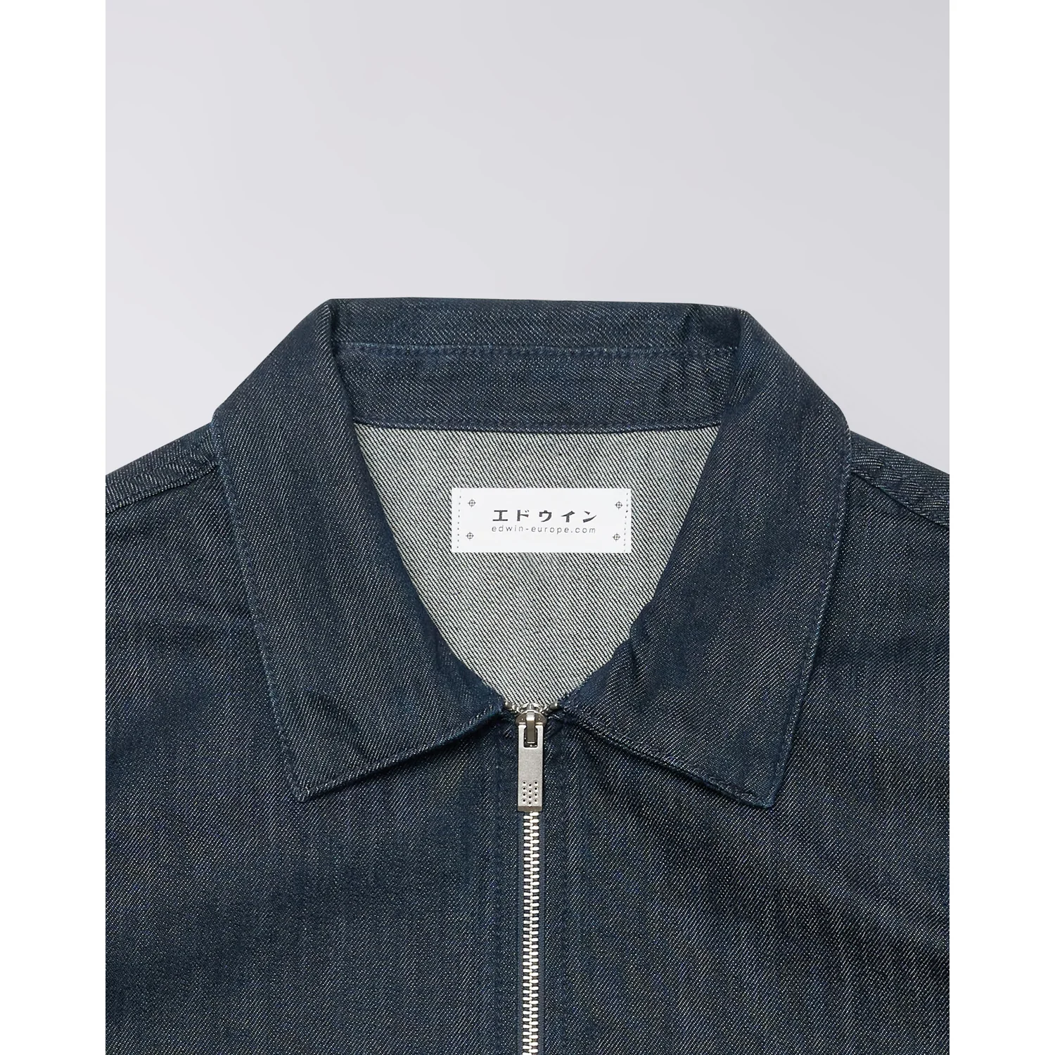Jeansjacke, Dunkelblau, Denim, Reißverschluss, Umlegekragen