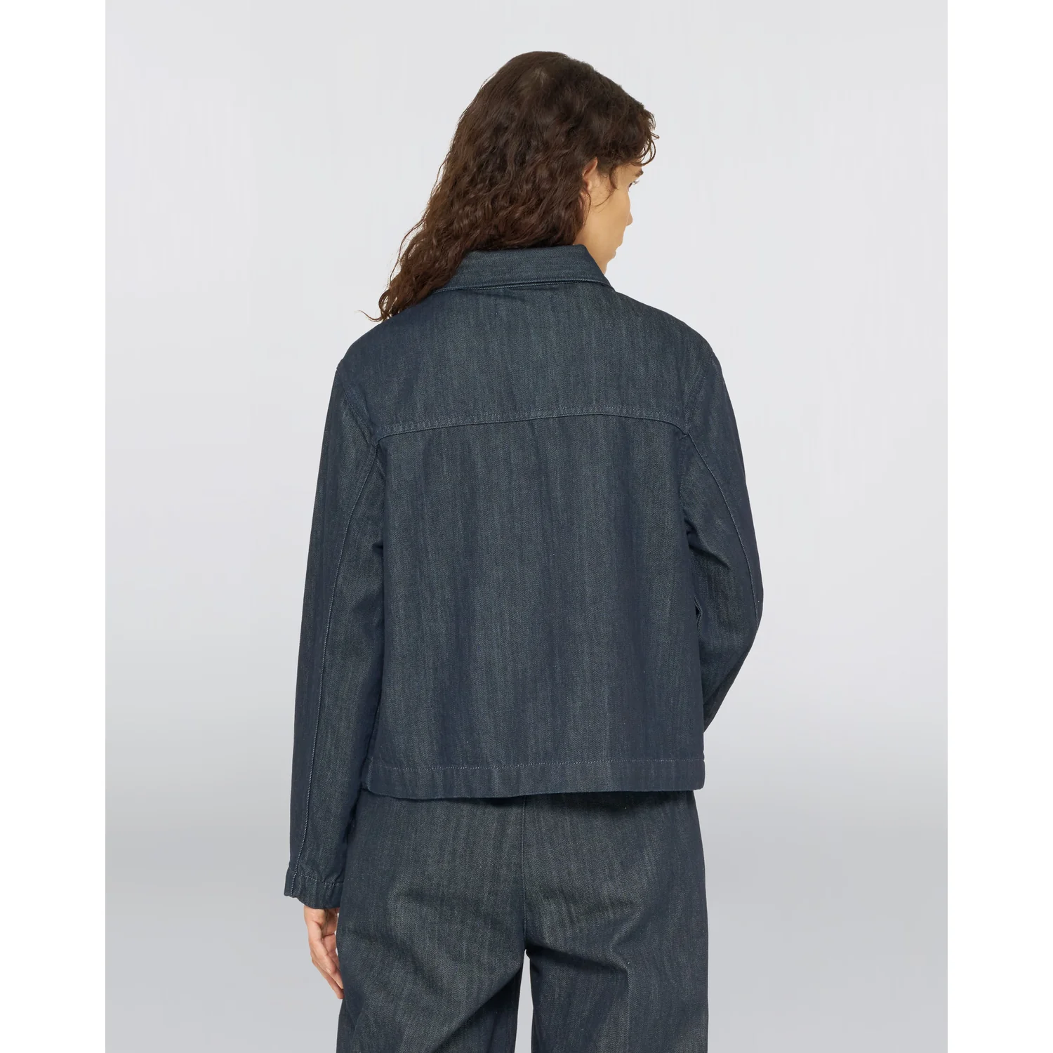 Jeansjacke, Dunkelblau, Denim, Langarm, Lockere Passform
