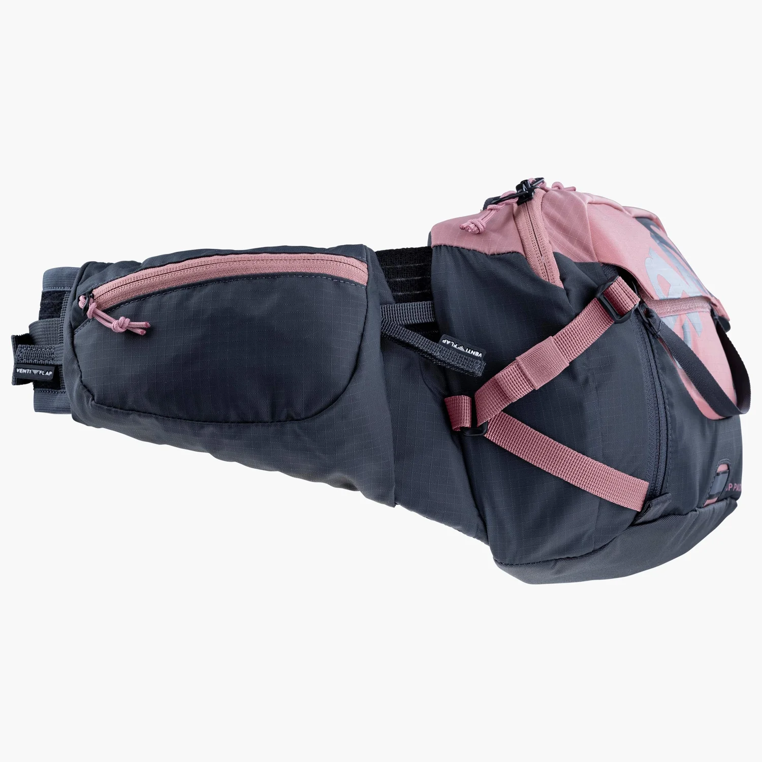 Hip Pack Pro 3L +Bld Hüfttasche, Schwarz-Rosa, Nylon, Reißverschlussfächer, Verstellbarer Gurt