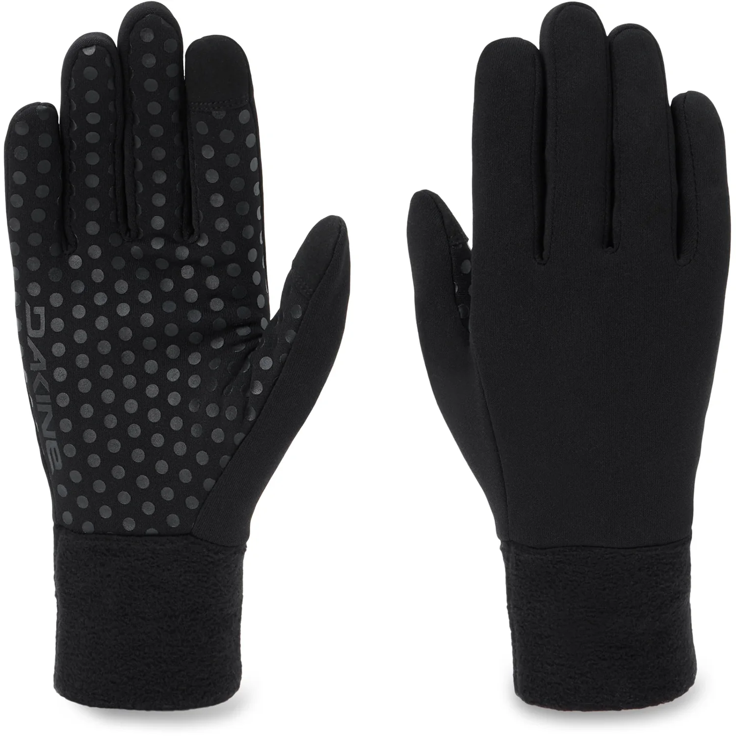 W Sequoia 2.0 Leather DLX G-Te Handschuhe, Schwarz, Griffnoppen, Touchscreen-Finger, Fleece-Bündchen