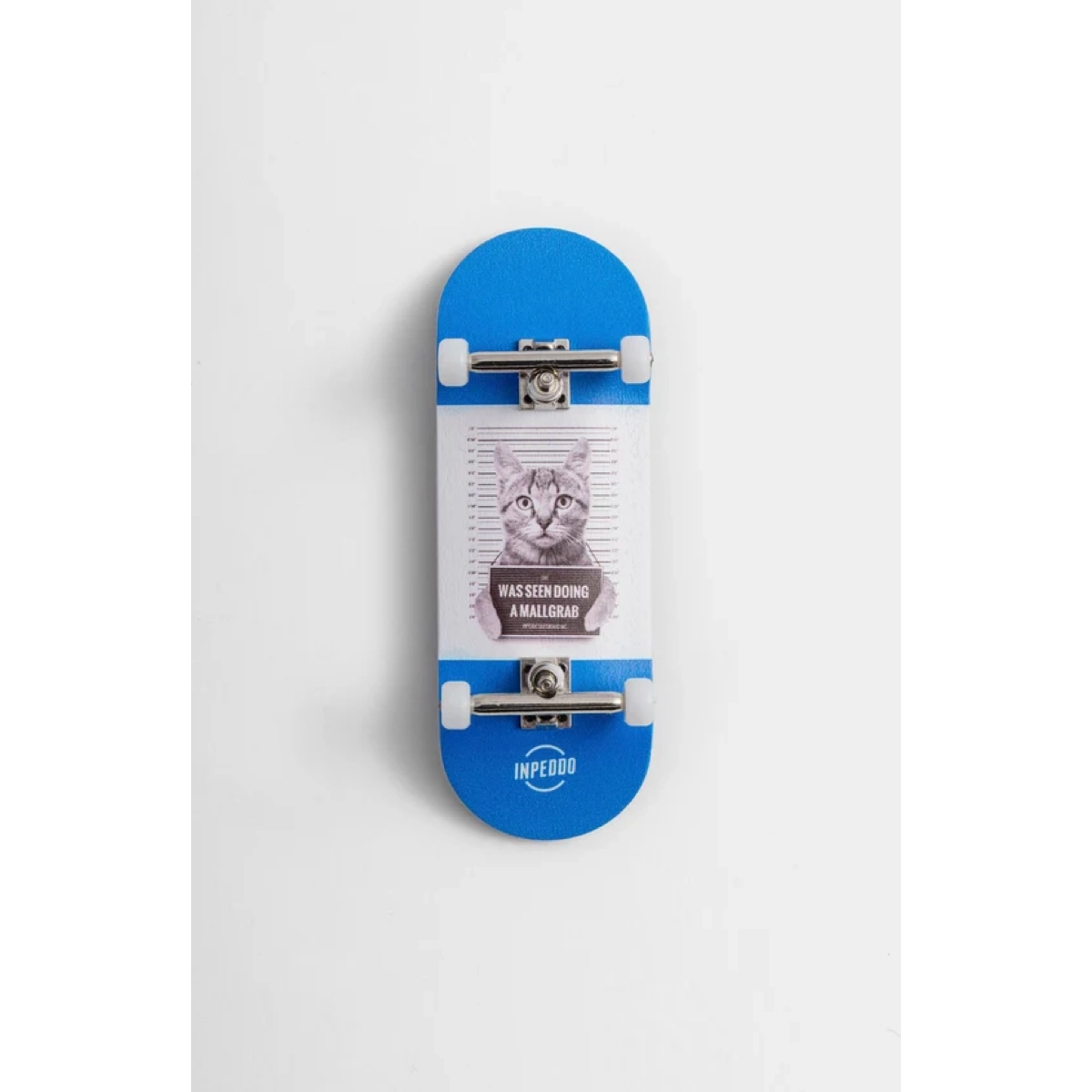 Miniatur-Skateboard, Spielzeug-Skateboard, Blaues Skateboard, Katze-Motiv, Humor-Print, Skateboard, Miniatur-Skateboard, Blaues Skateboard, Katzenposter, Griffband, Spielzeugskateboard, Mini-Skateboard, Katze Motiv, Blaue Platte, Gummirollen