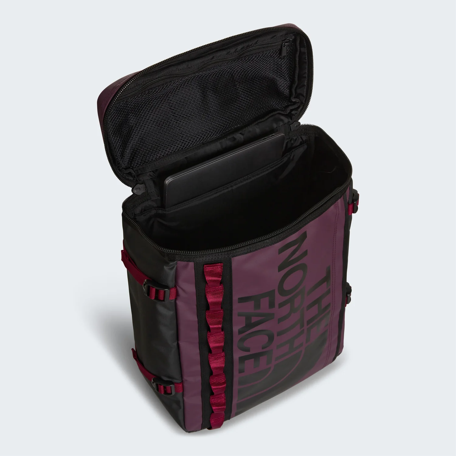 Rucksack, Laptopfach, Netzfach, Reißverschluss, Violett-schwarz