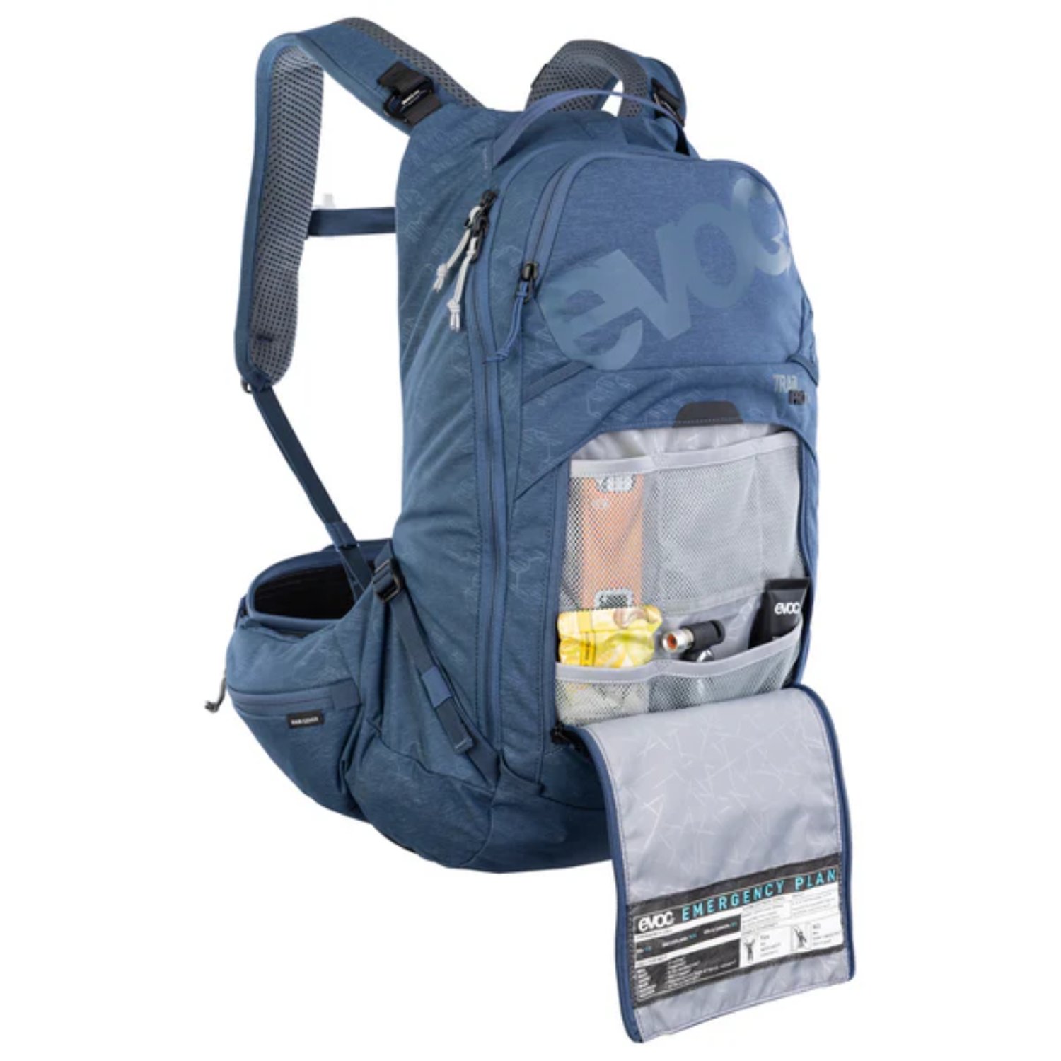 Sac à dos, plein air, bleu, poches en filet, plan d'urgence