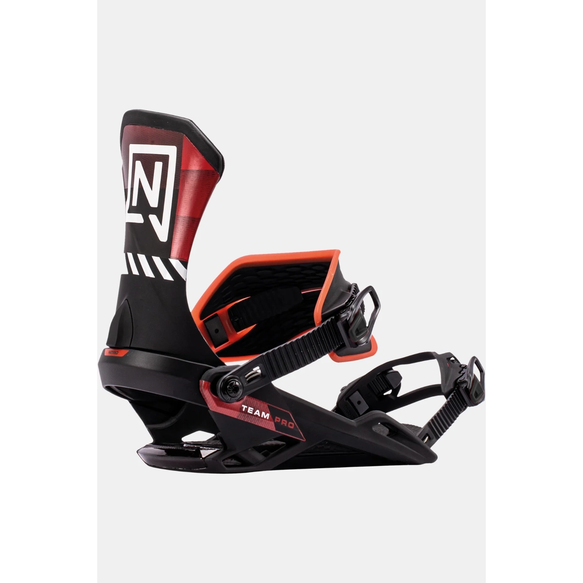 Team Pro Snowboard-Bindungen, Sprunggurt, Rot/Schwarz, Highback, Verstellbare Riemen, Snowboard Bindings, Verstellbar, Schwarz, Rote Akzente, Step-in Bindings