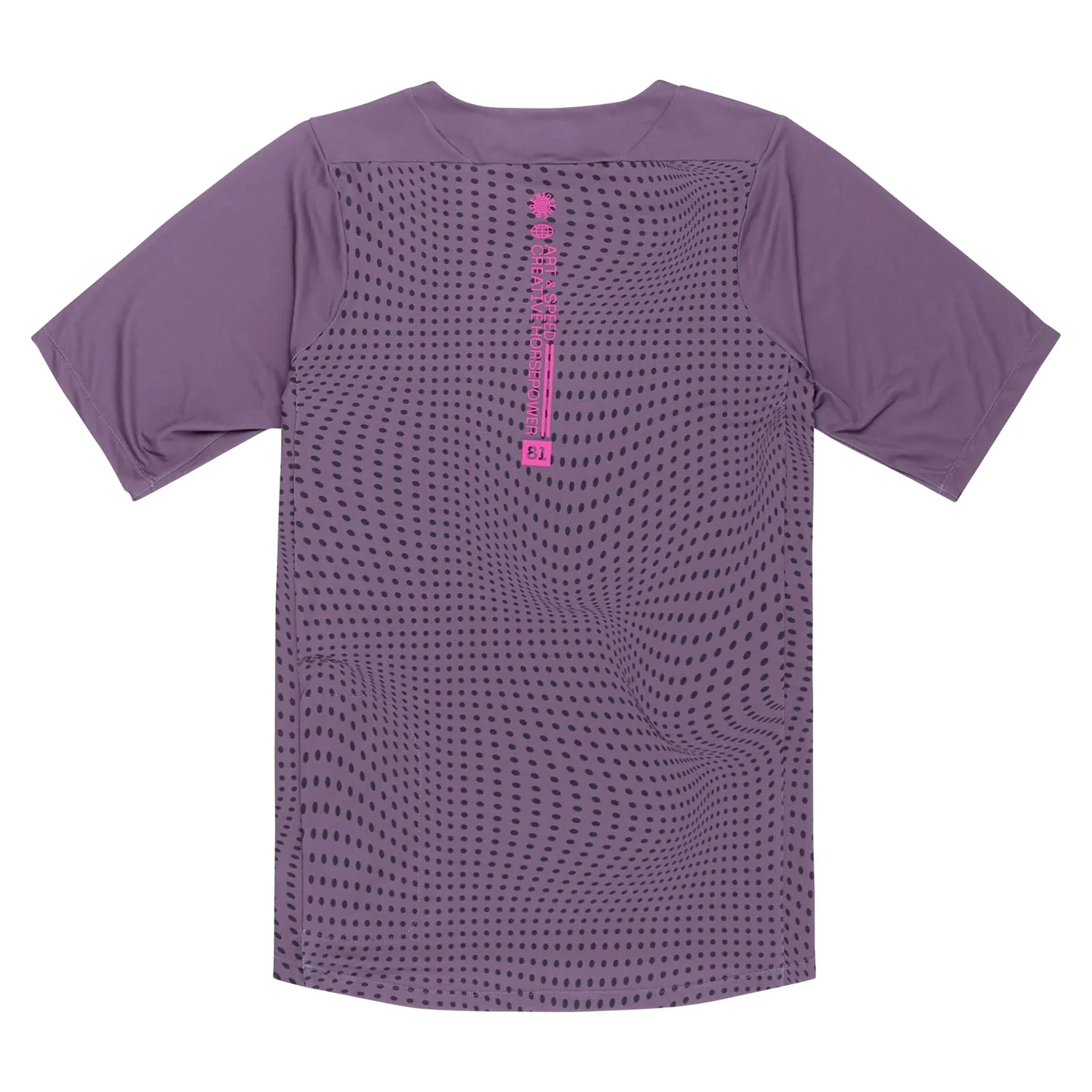 Skyline SS Jersey T-shirt à manches courtes, violet, motif à pois, col rond