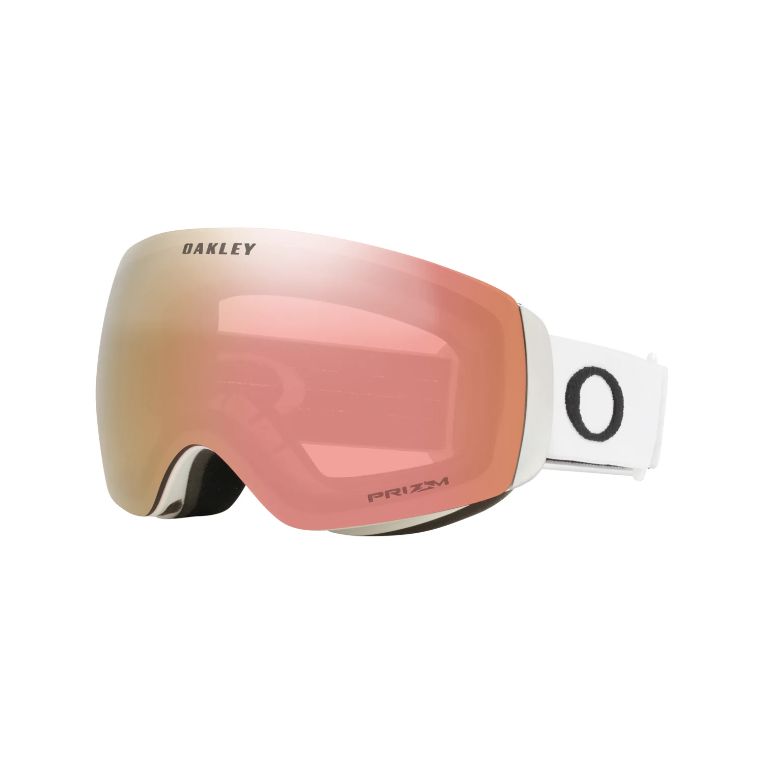 Skibrille, verspiegeltes Glas, rosa Linse, weißes Brillenband, Einfachscheibe
