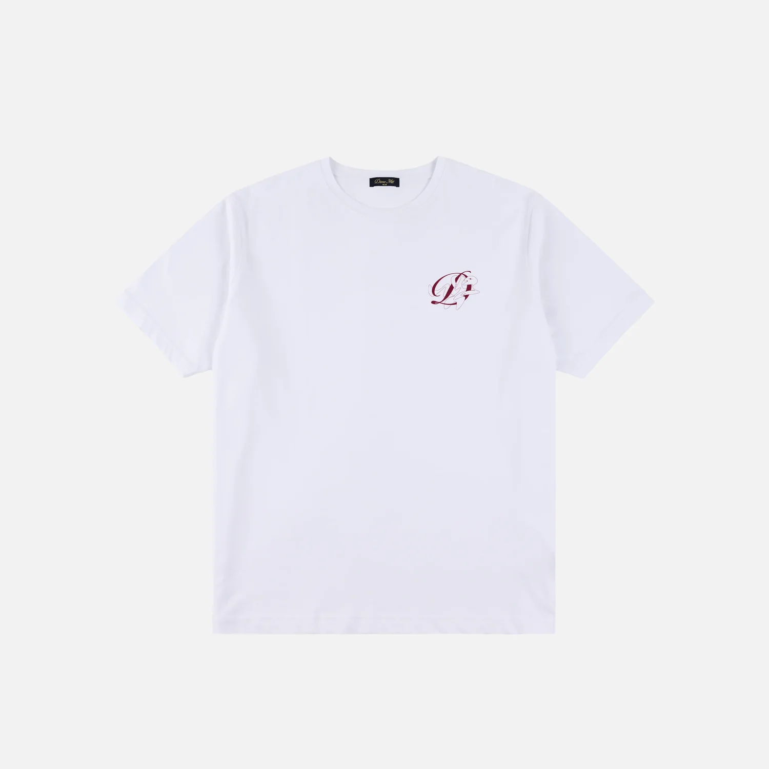 T-shirt, blanc, col rond, manches courtes, imprimé sur la poitrine
