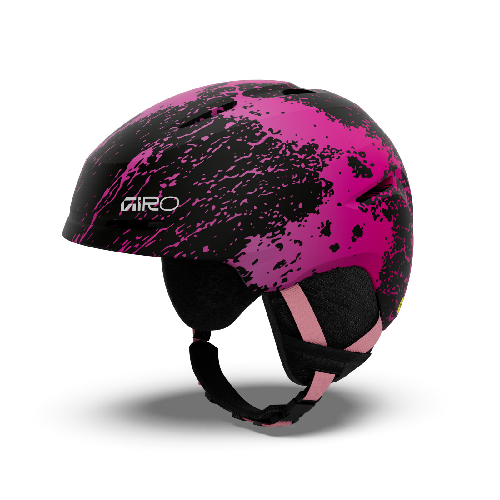 Spur MIPS casquette, casque, rose, noir éclaboussé, sangle réglable