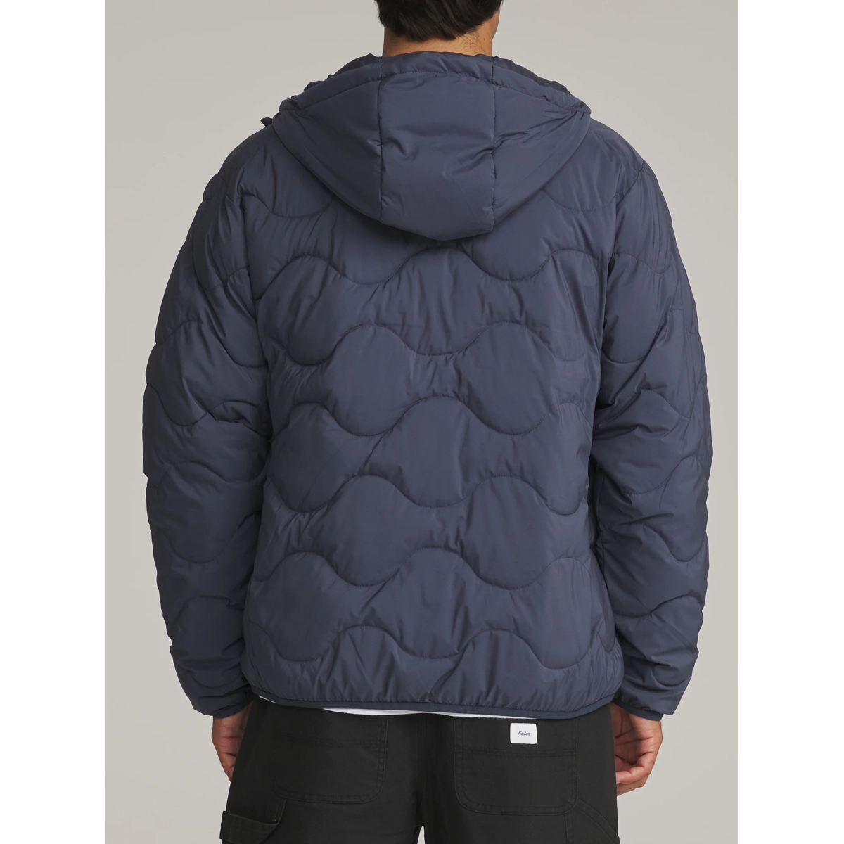 Veste, capuche, doudoune, matelassée, bleu marine