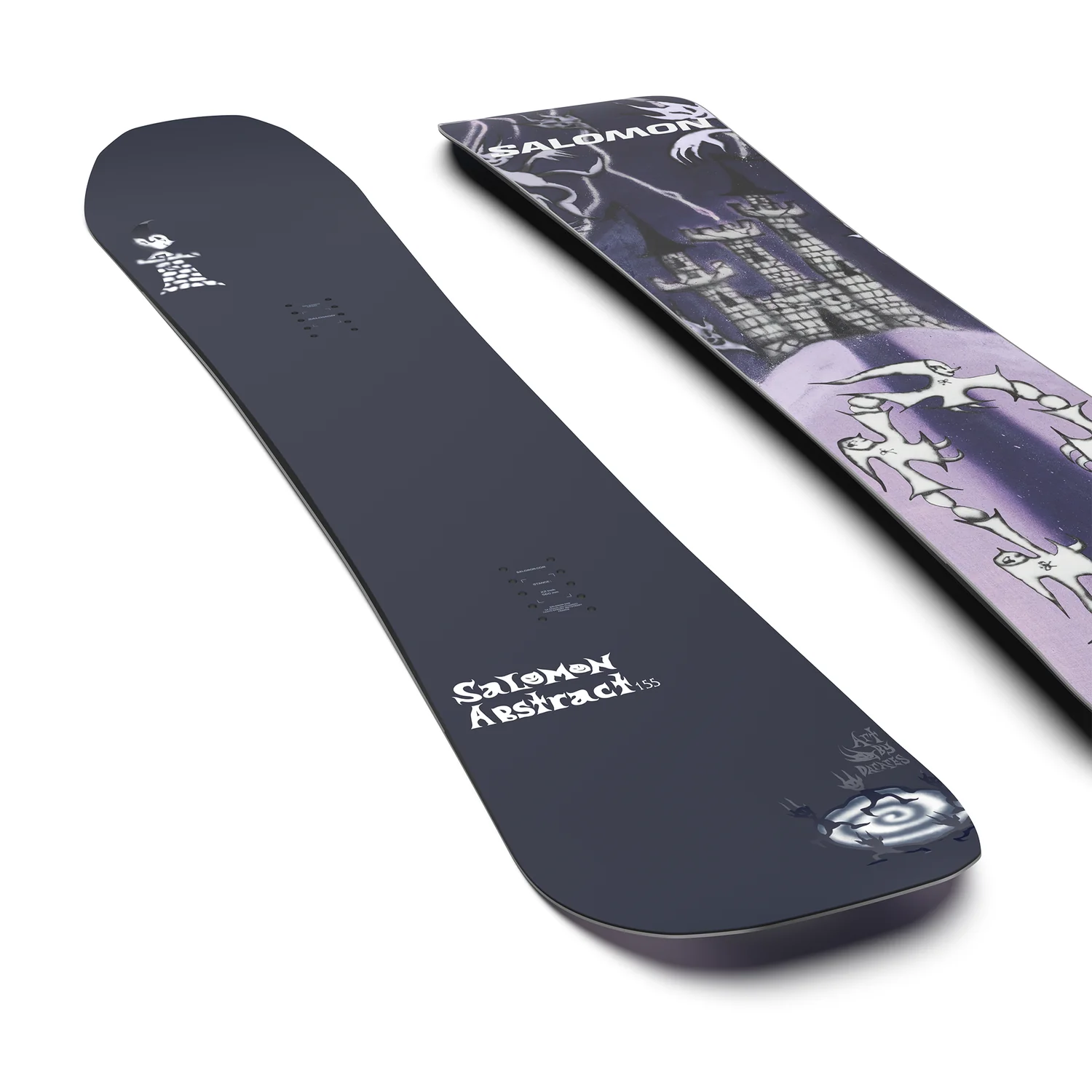 Abstract Snowboard, Snowboard Deck, Dunkle Farbe, Grafische Kunst, Abstrakt, Snowboard, Dunkelblau, Grafikdesign, Salomon Abstract, Freestyle-Board