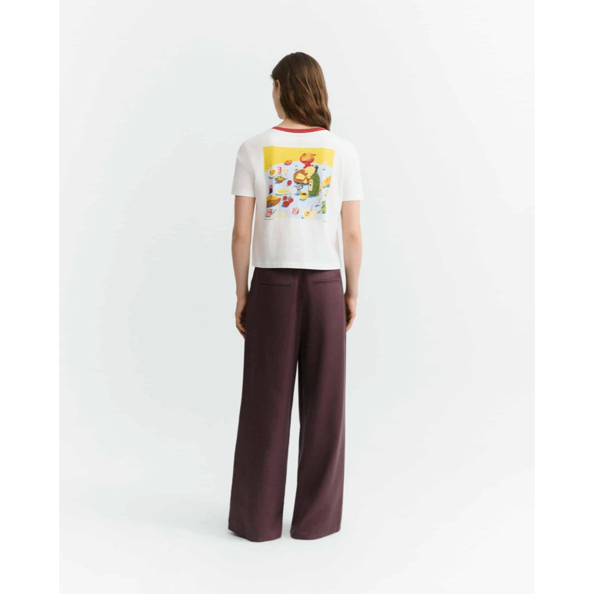 Zowie R Tee T-Shirt, Graphic tee, Weißes Oberteil, Casualshirt, Rückansicht, T-Shirt, Rückendruck, Weiß, Kurzarm, Grafik