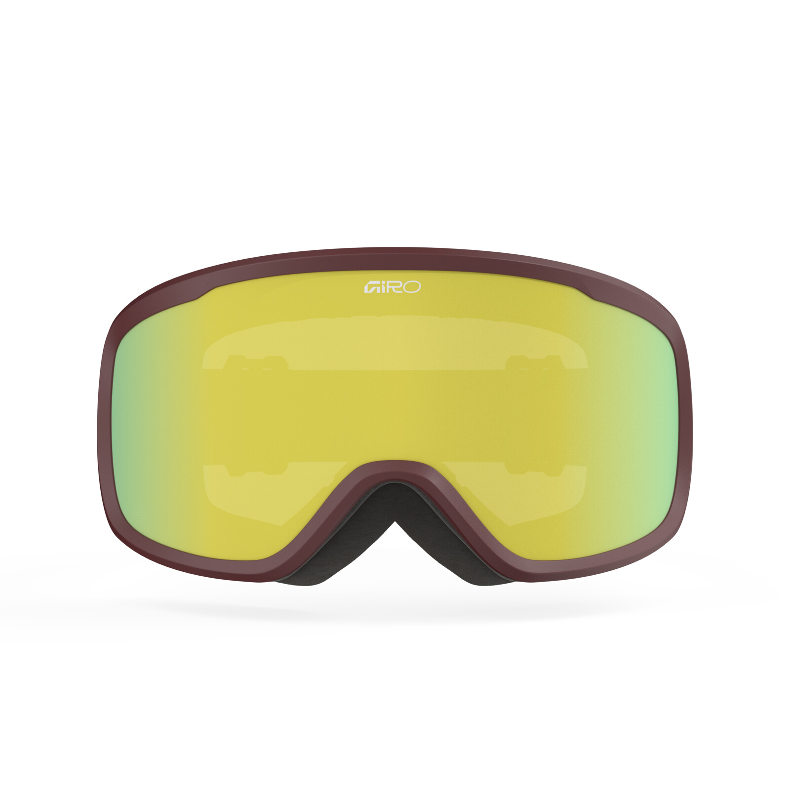 Lunettes de ski, lunettes de protection, miroir jaune, monture mauve, dégradé de couleur, largeur des verres, bord en mousse