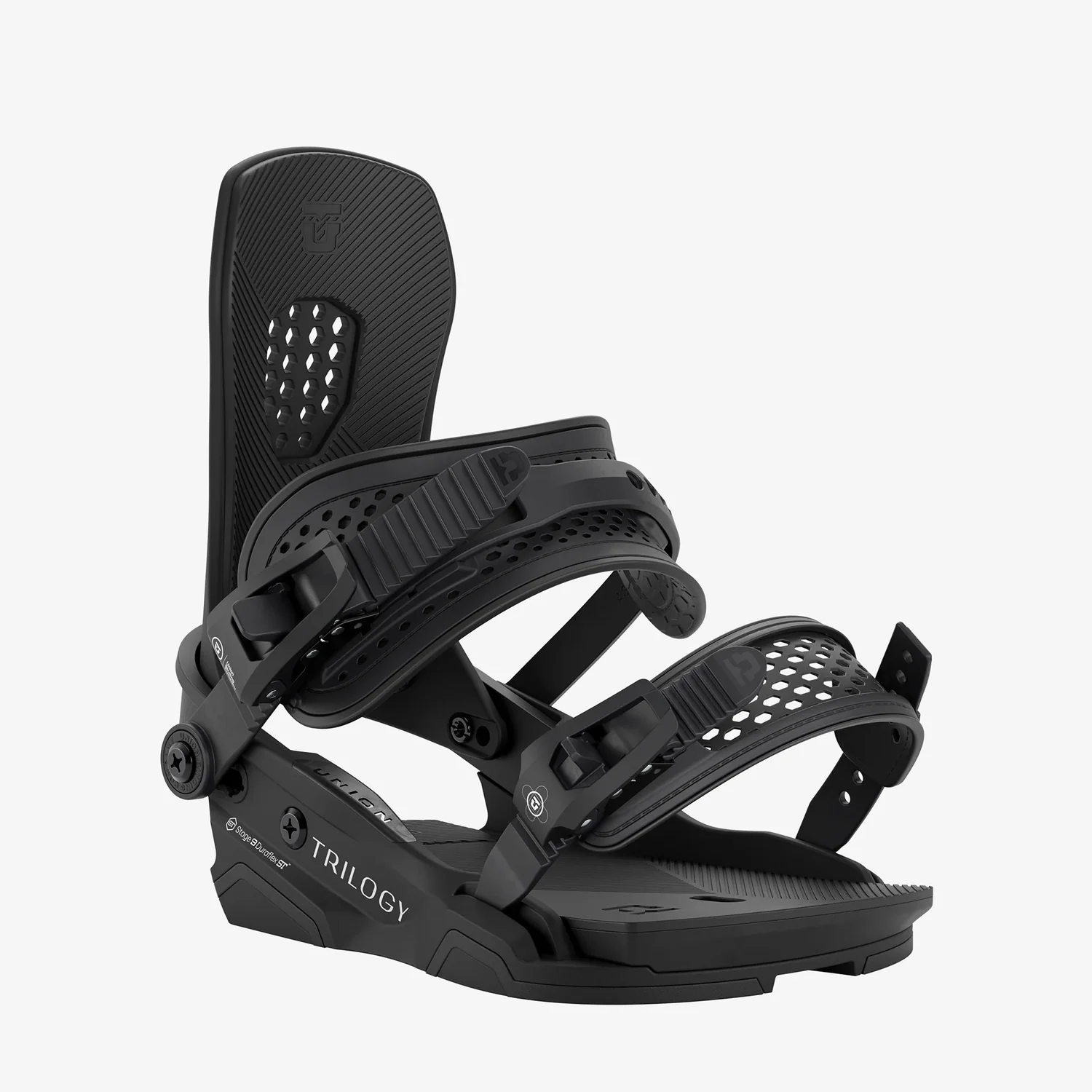 Snowboardbindung, Schwarz, Kunststoff, Ratschenverschluss, Perforierte Riemen