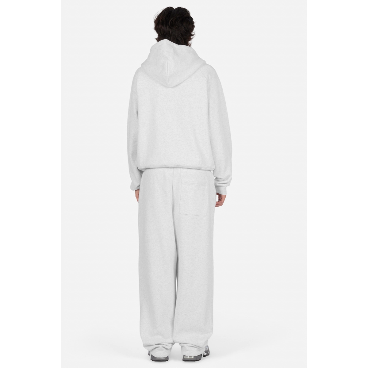 Hoodie, Sweatshirt, Kniebund, Grau, Rückenansicht, Hoodie, Hooded sweatshirt, Grey, Fleece, Baggy pants