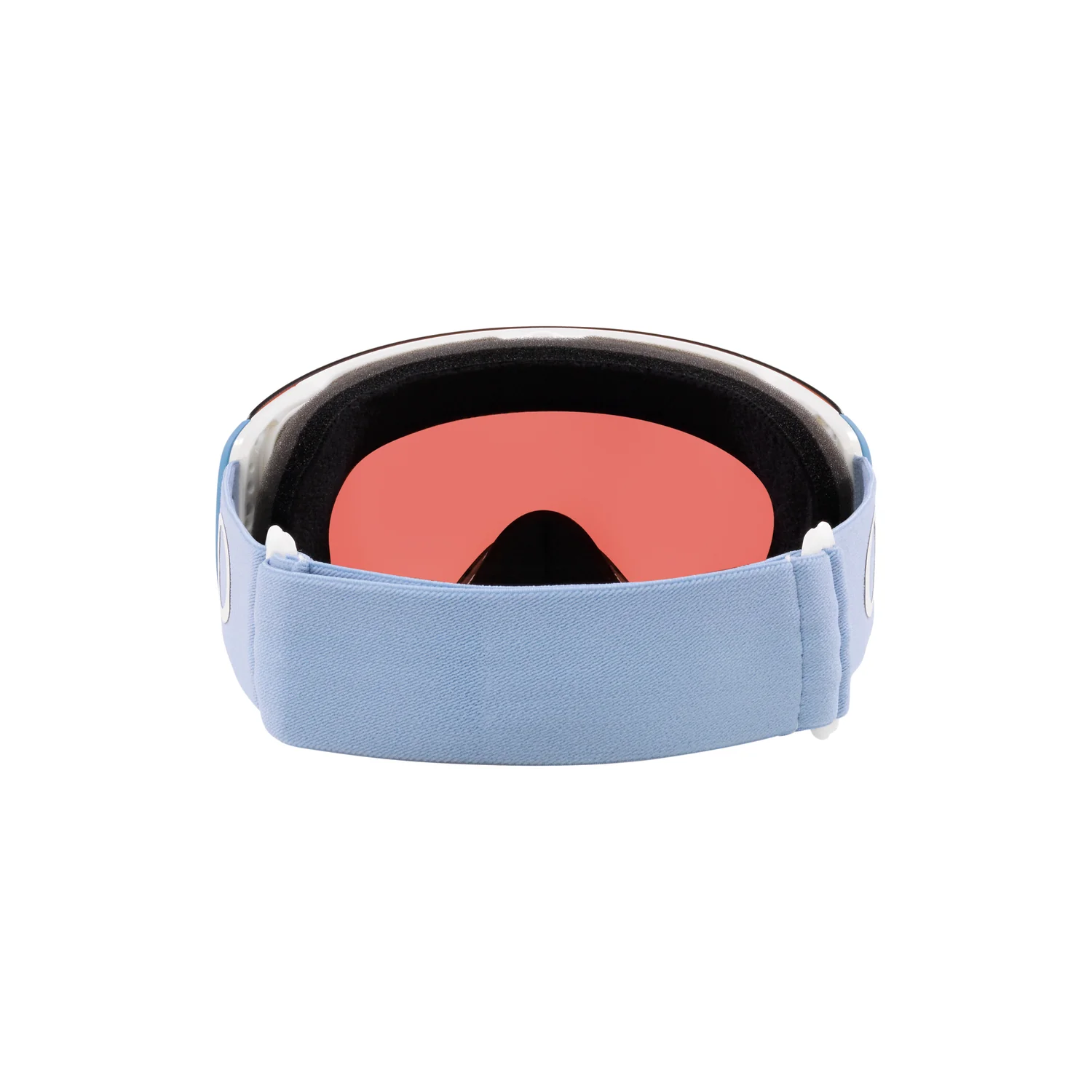 Lunettes de ski, bandeau bleu clair, verres rouges, rembourrage en mousse