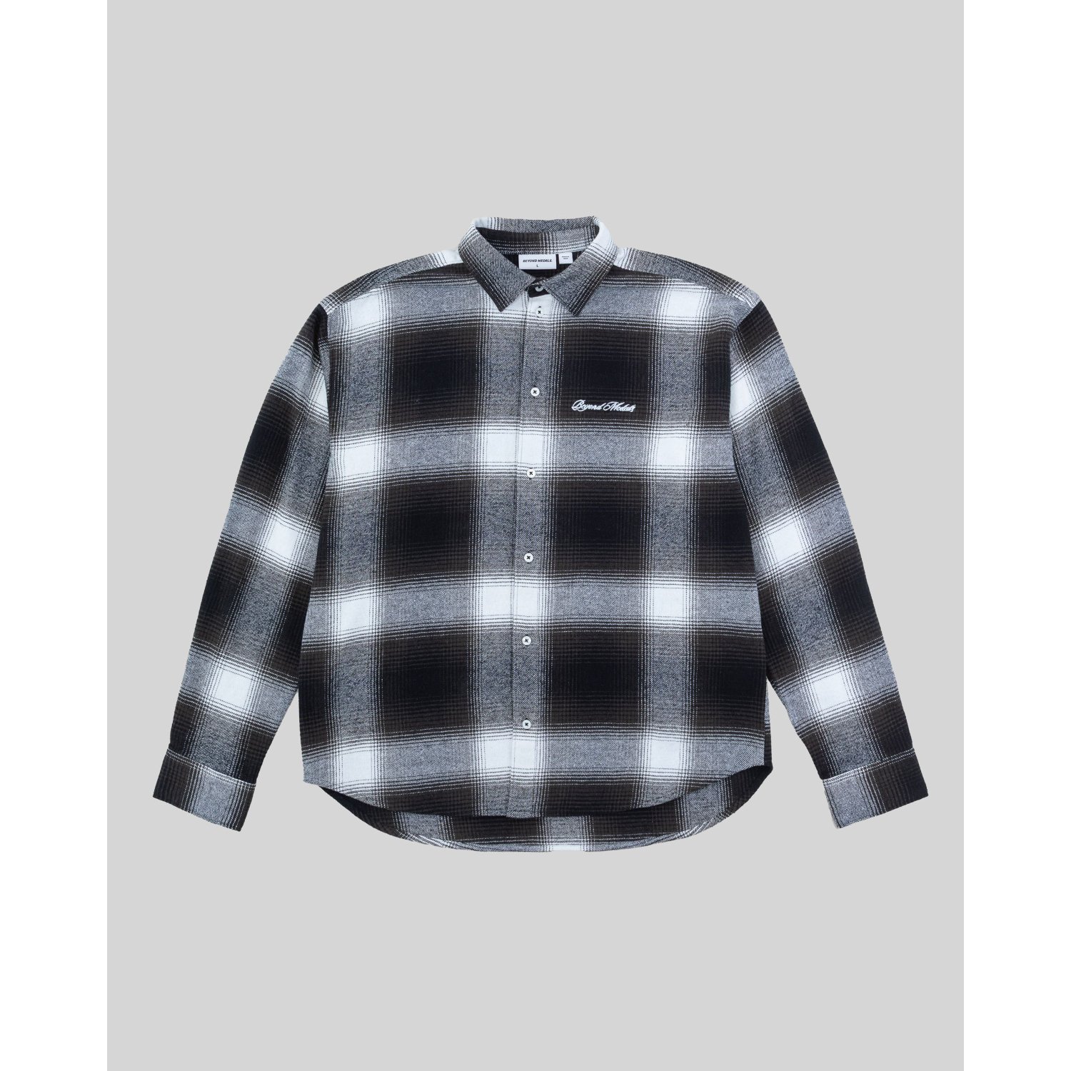 Faded Check Shirt Chemise en flanelle, motif à carreaux, chemise boutonnée, manches longues, gris-noir, chemise à carreaux, flanelle, chemise boutonnée, manches longues, gris-noir