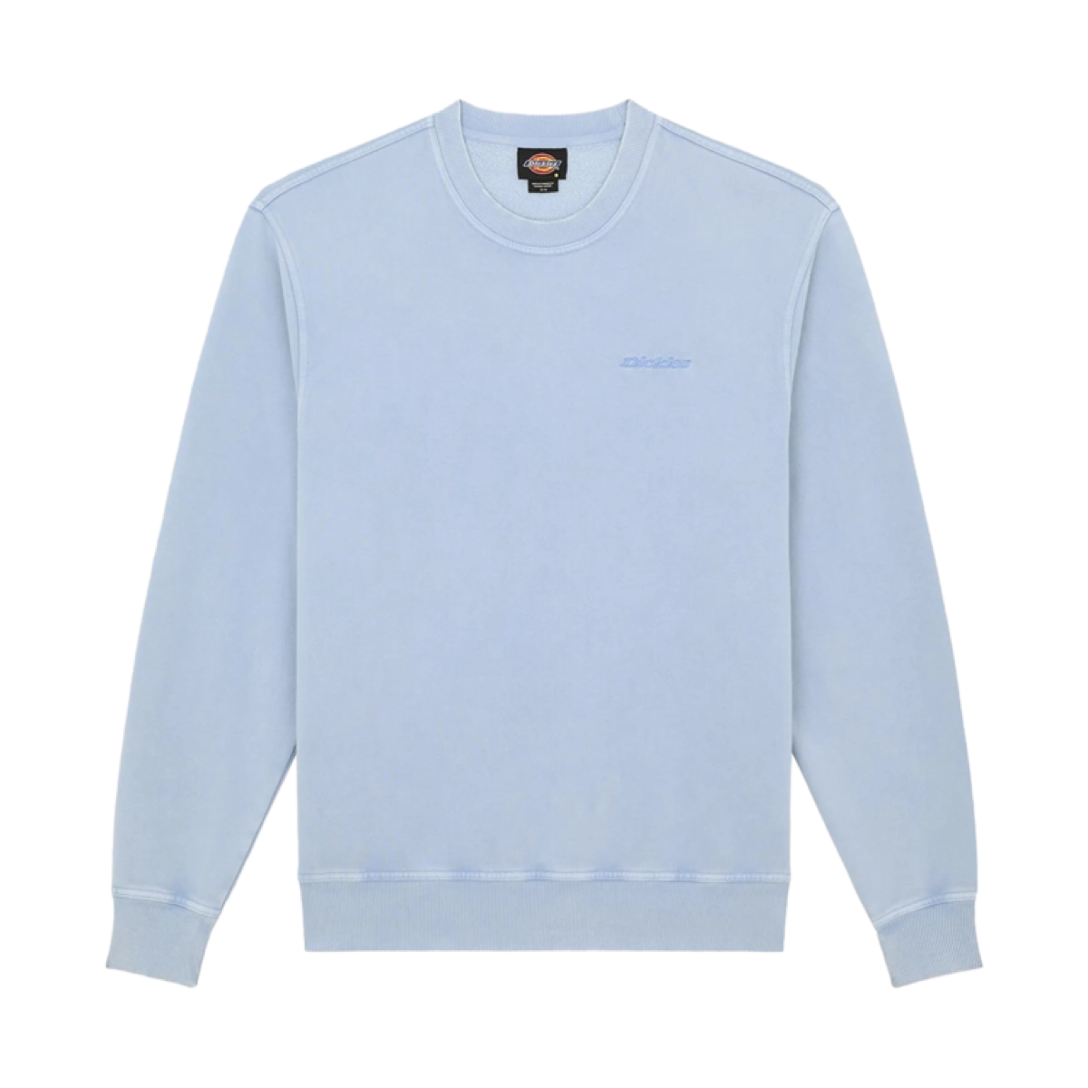 Sweat-shirt, pull, bleu clair, col rond, logo discret