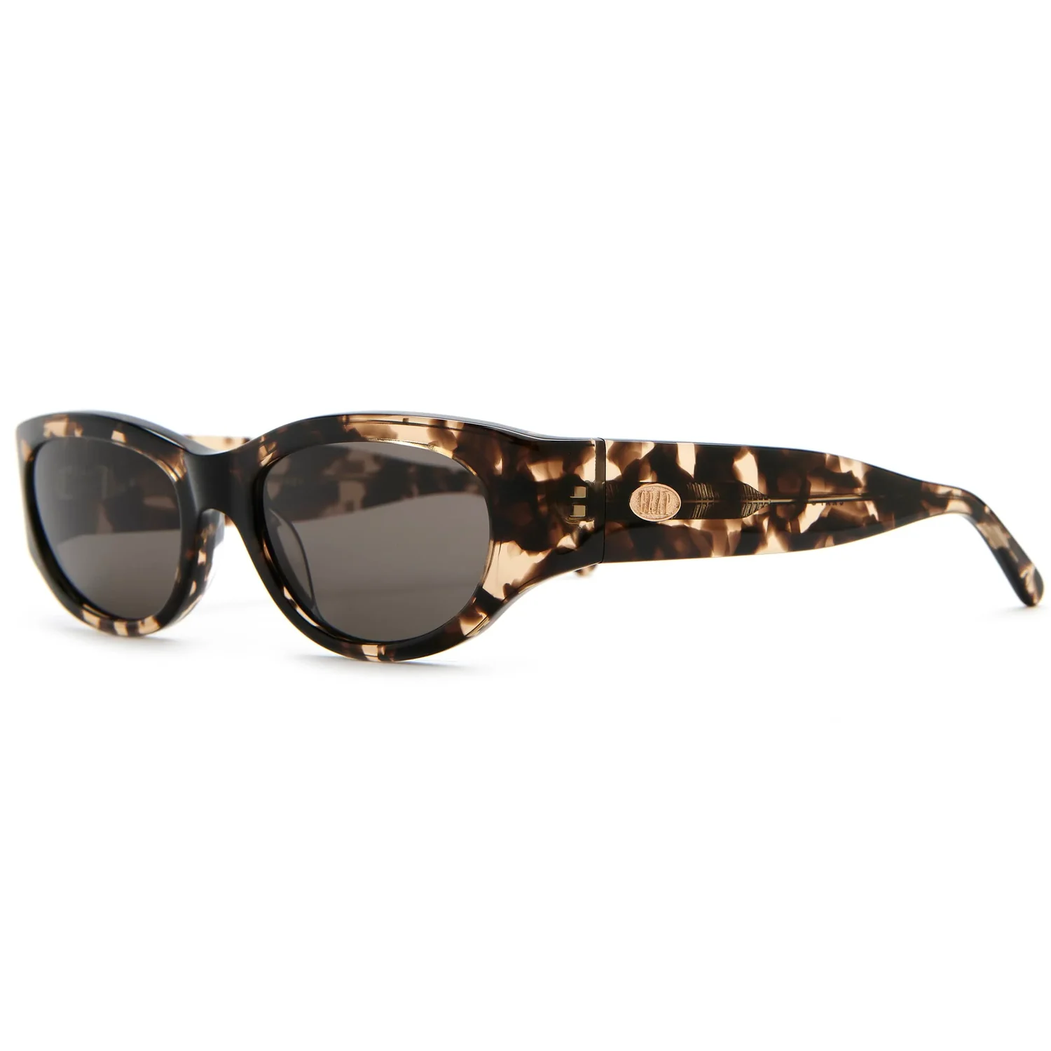 The Funk Punk Polarized Sonnenbrille, Kunststofffassung, Havanna-Muster, dunkle Gläser, ovale Gläser