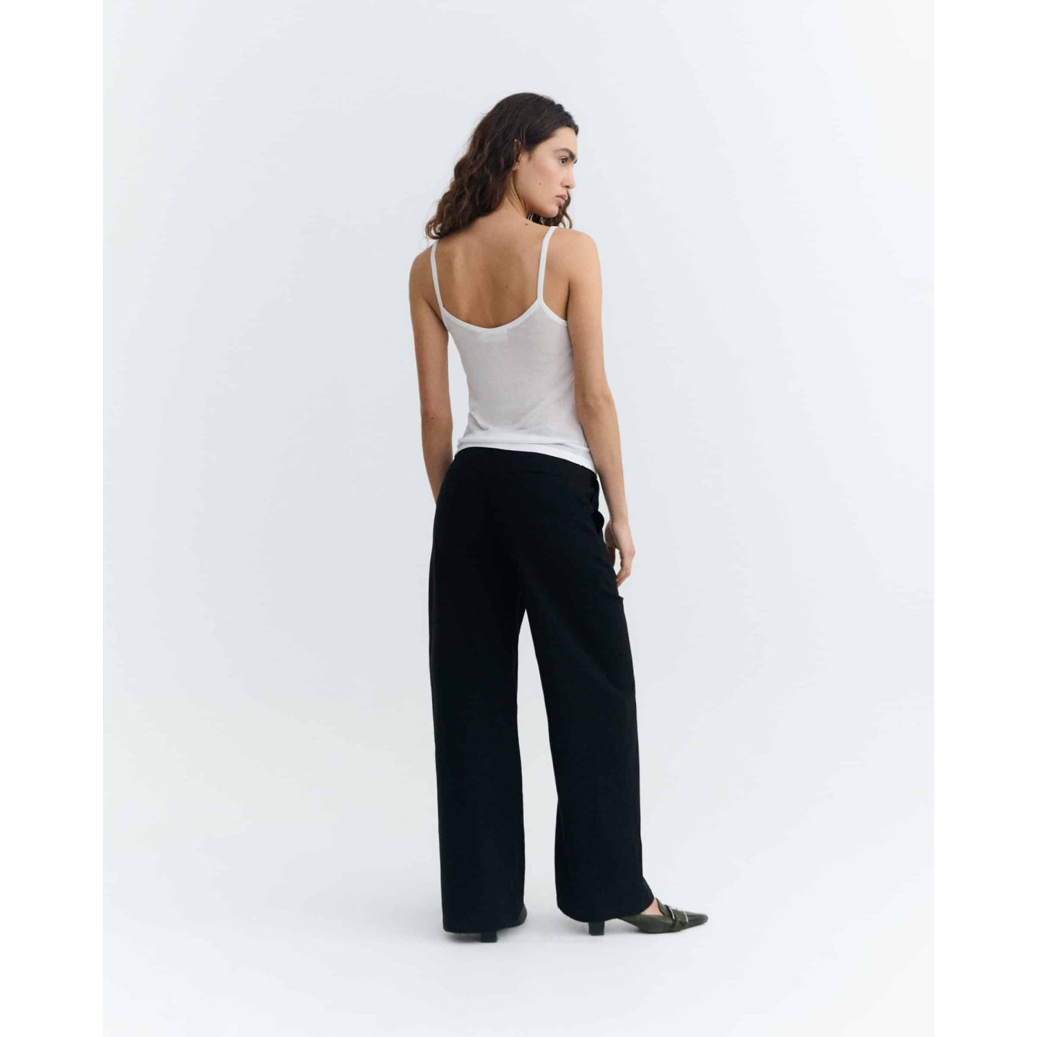 Karina Pants Débardeur à bretelles fines, débardeur, blanc, noir, pantalon large
