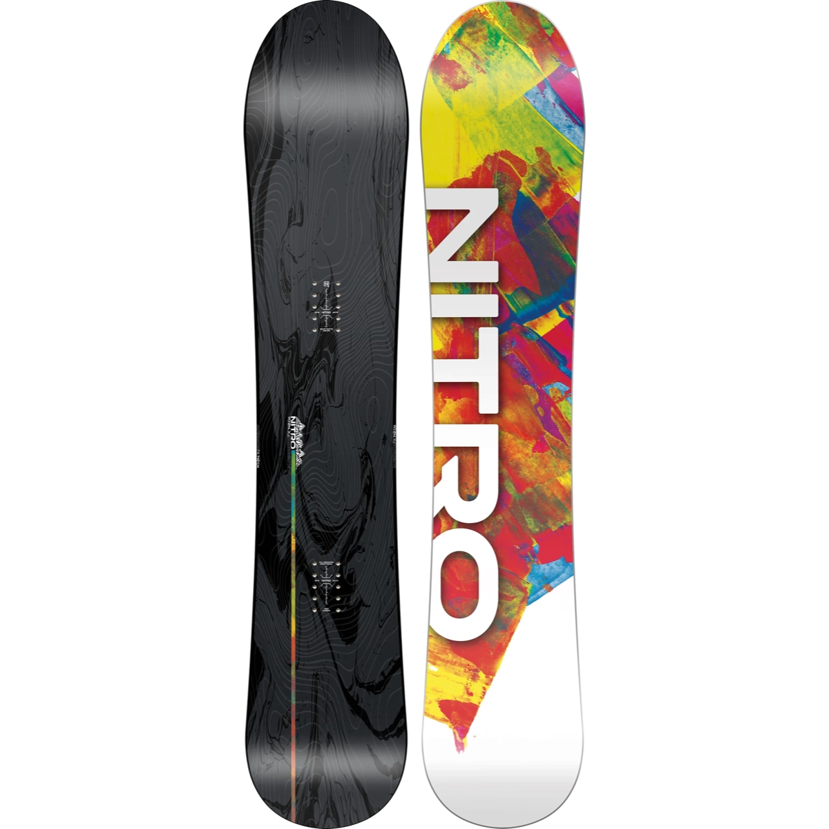 Snowboard, noir, motif graphique, coupe large, carre colorée, snowboard, noir, coloré, graphique, coupe